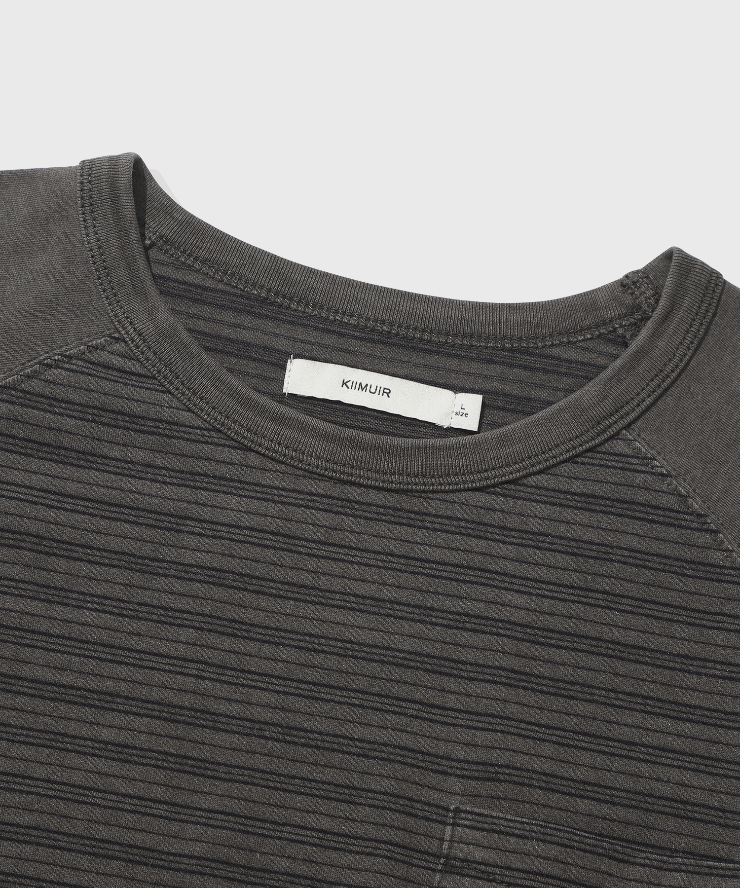 Striped Crop Washed Short-Sleeve T-Shirt_Charcoal