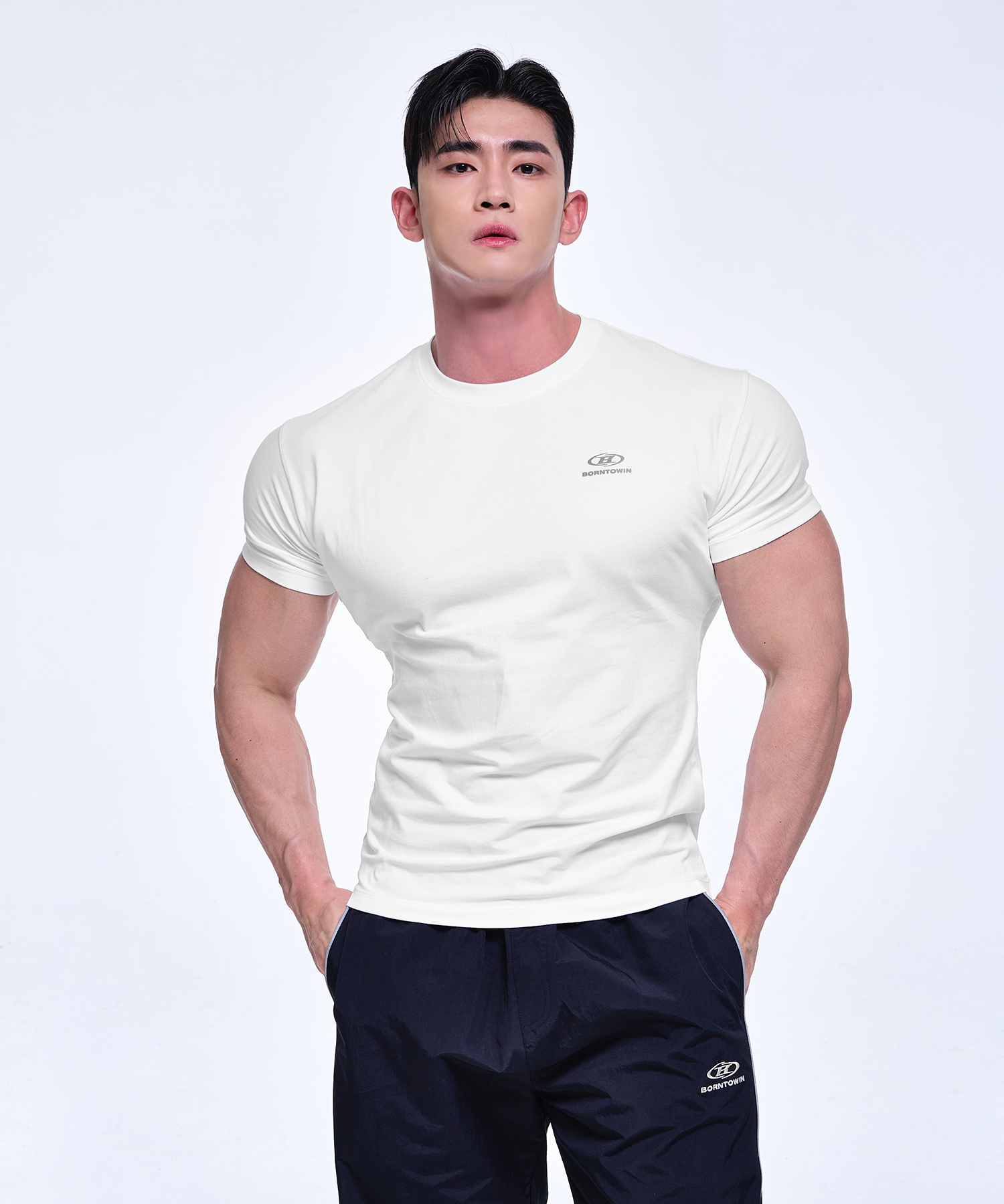 ESSENTIAL PACK MUSCLE FIT T-SHIRTS [BLACK WHITE]