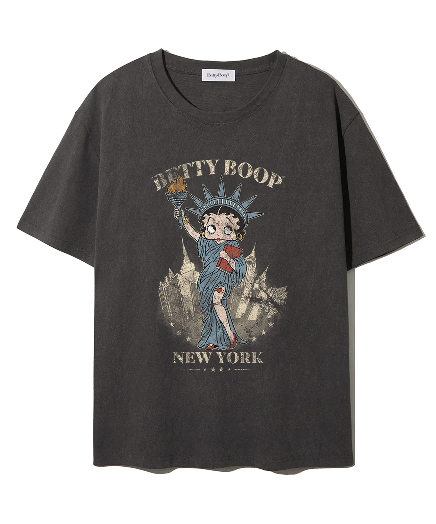 BETTY BOOP IN NEW YORK Oversized T-Shirt_Charcoal