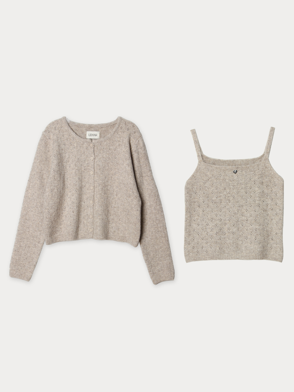 LINE Вязаный SET (кардиган+sleeveless) 3COLOR