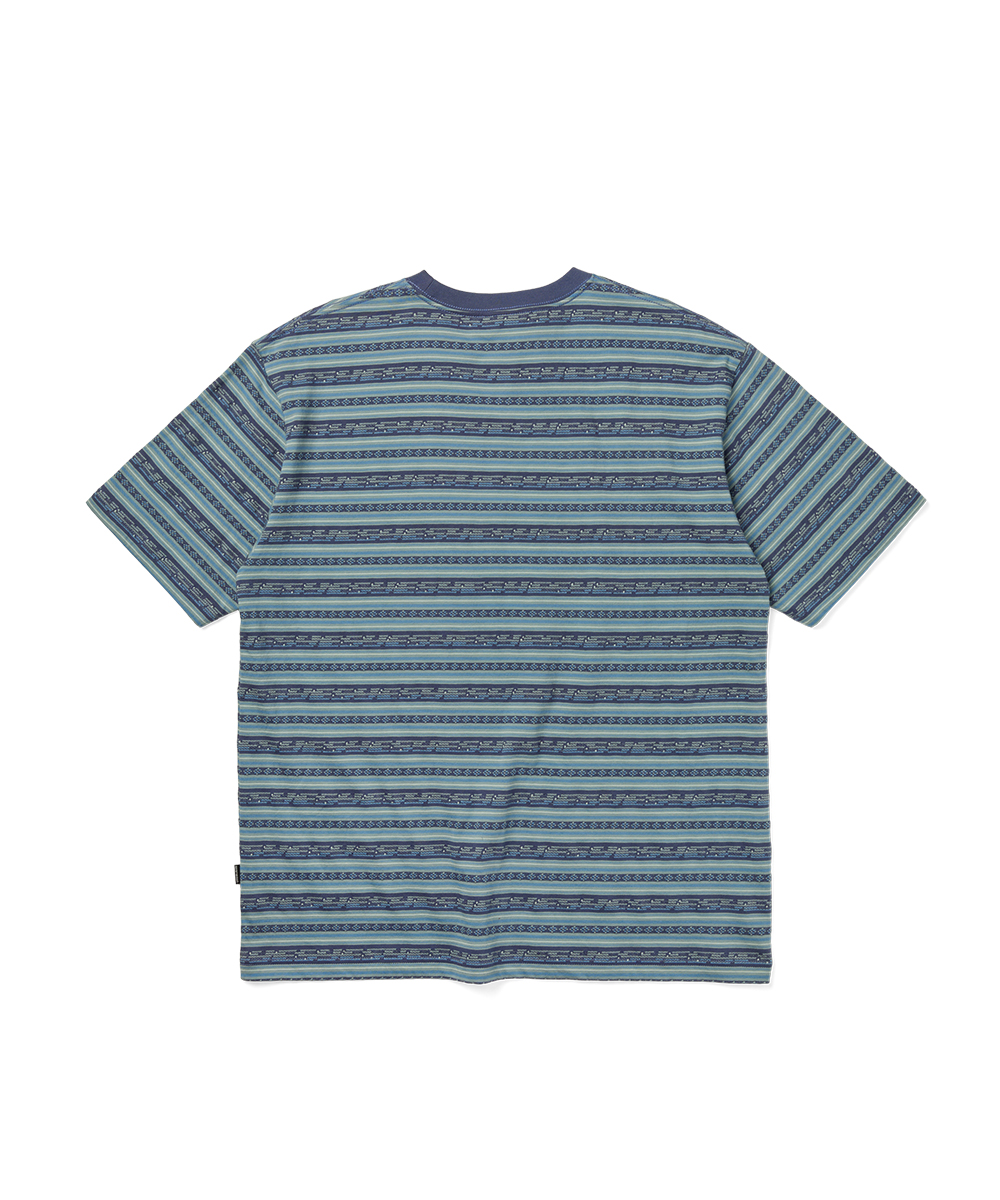Y.E.S JACQUARD Полоска Футболка Синий