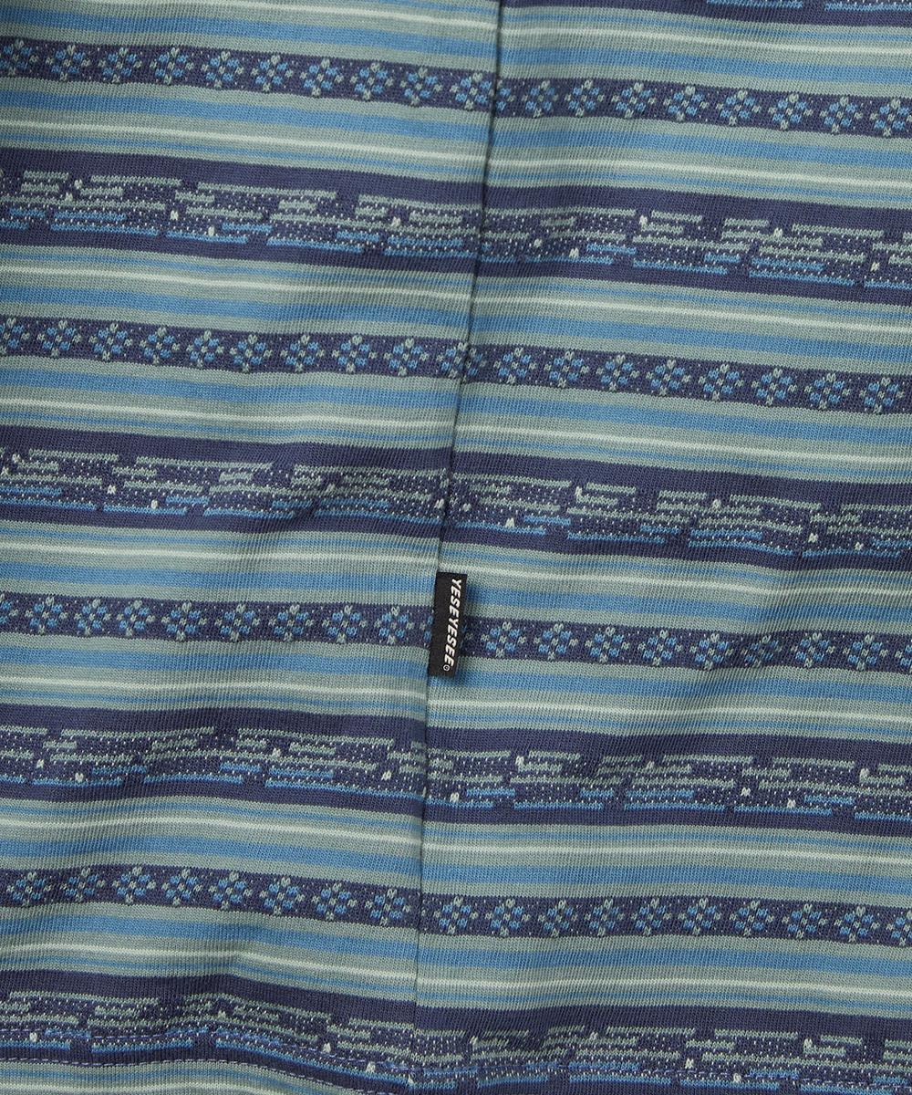 Y.E.S JACQUARD Полоска Футболка Синий