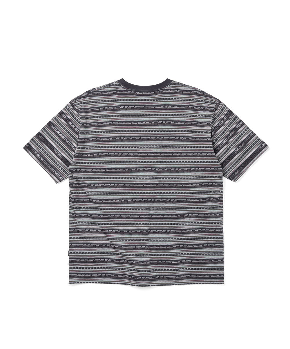 Y.E.S JACQUARD Полоска Футболка Уголь