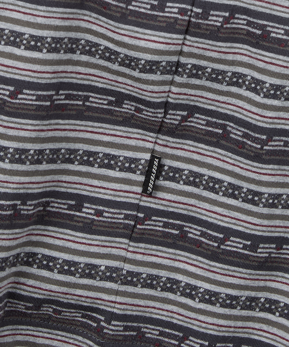 Y.E.S JACQUARD Полоска Футболка Уголь