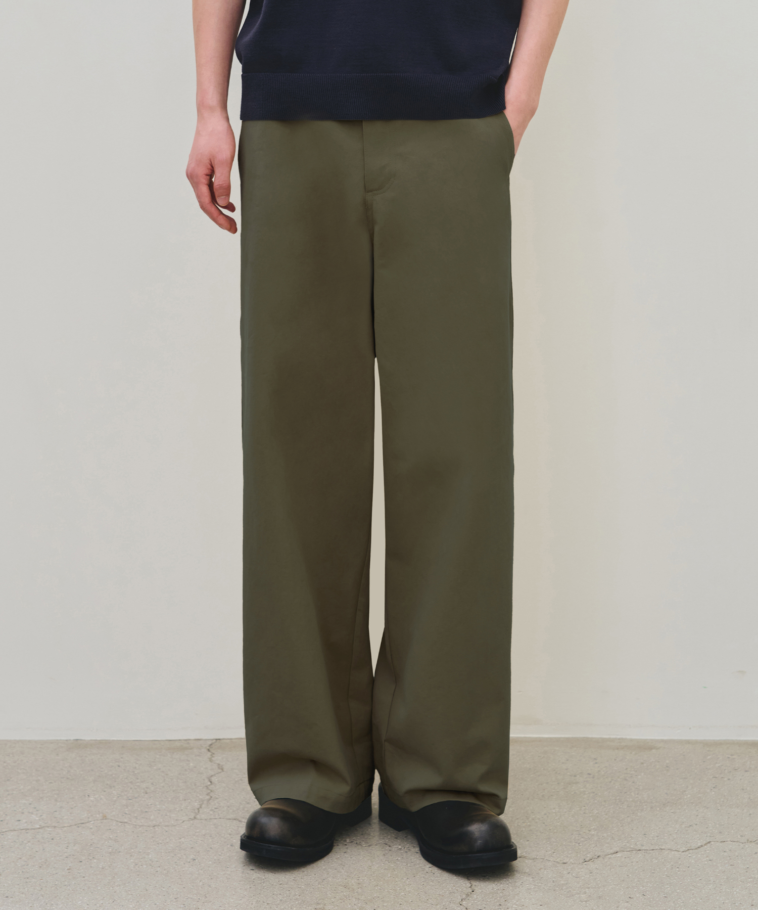 WASHED SEMI WIDE COTTON CHINO Брюки [ 3 COLOR ]