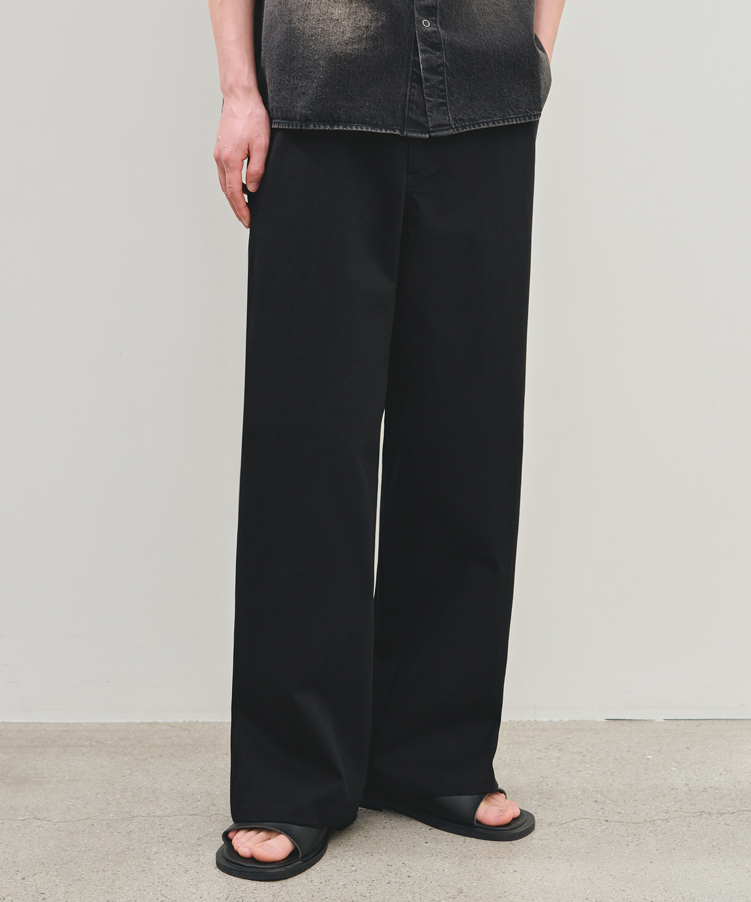 WASHED SEMI WIDE COTTON CHINO Брюки [ 3 COLOR ]