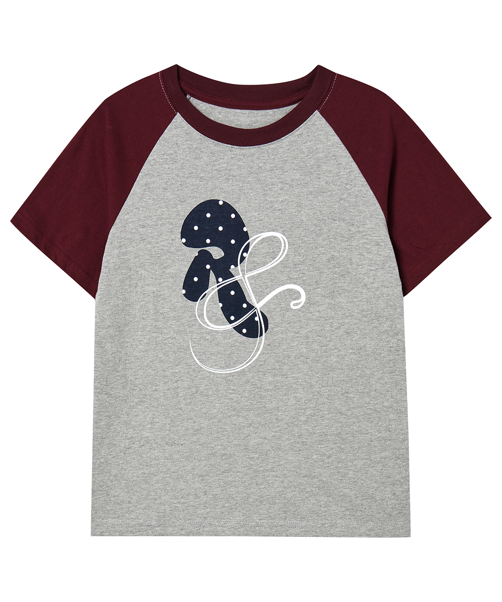 RnR Dot Point Ragian футболка Gray-Wine