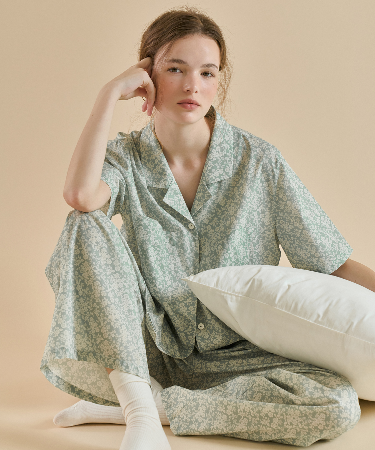 базовый Womens Pajama Set_Long брюки