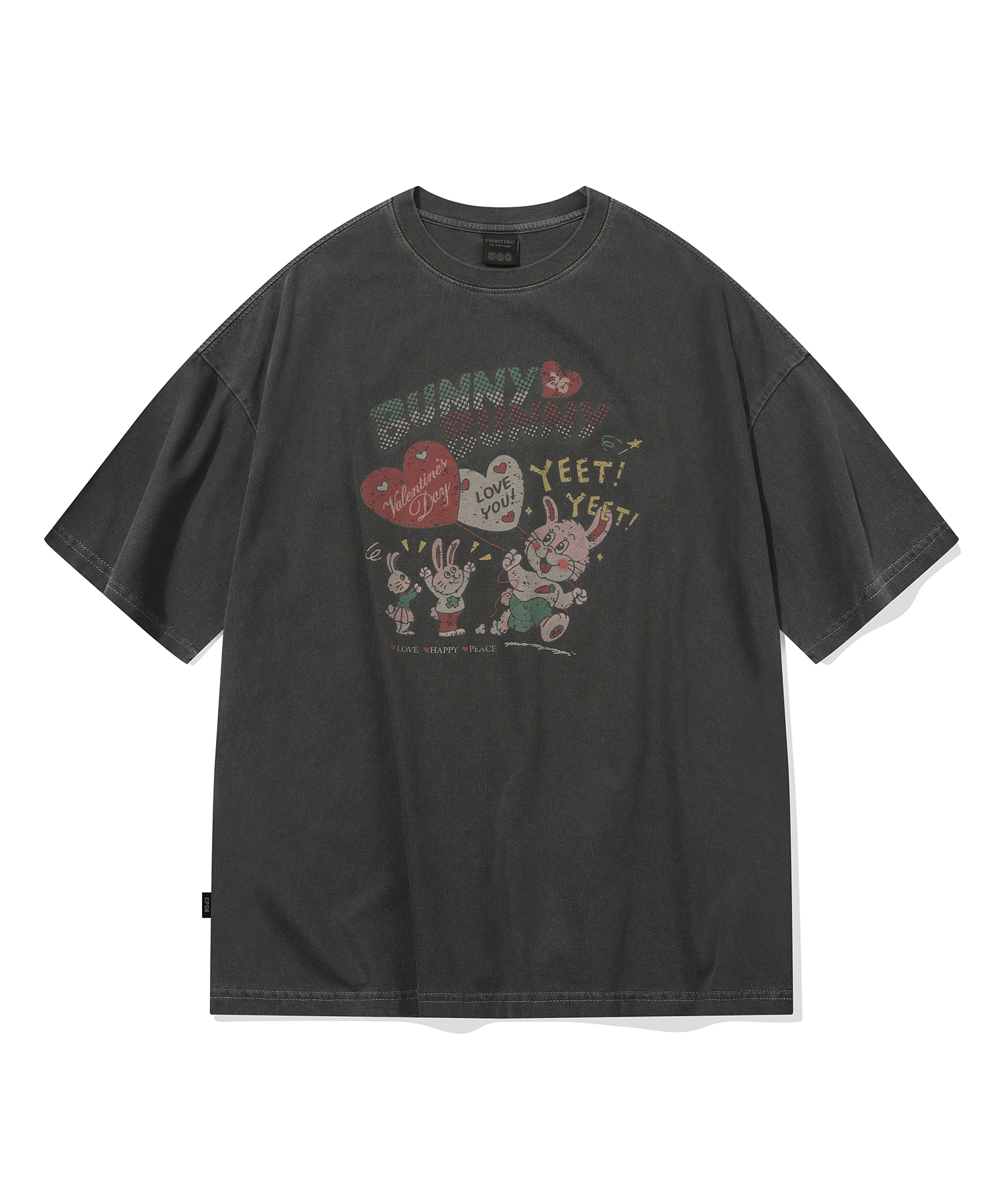 Футболка BUNNYNNY с пигментным окрашиванием Smoke Black