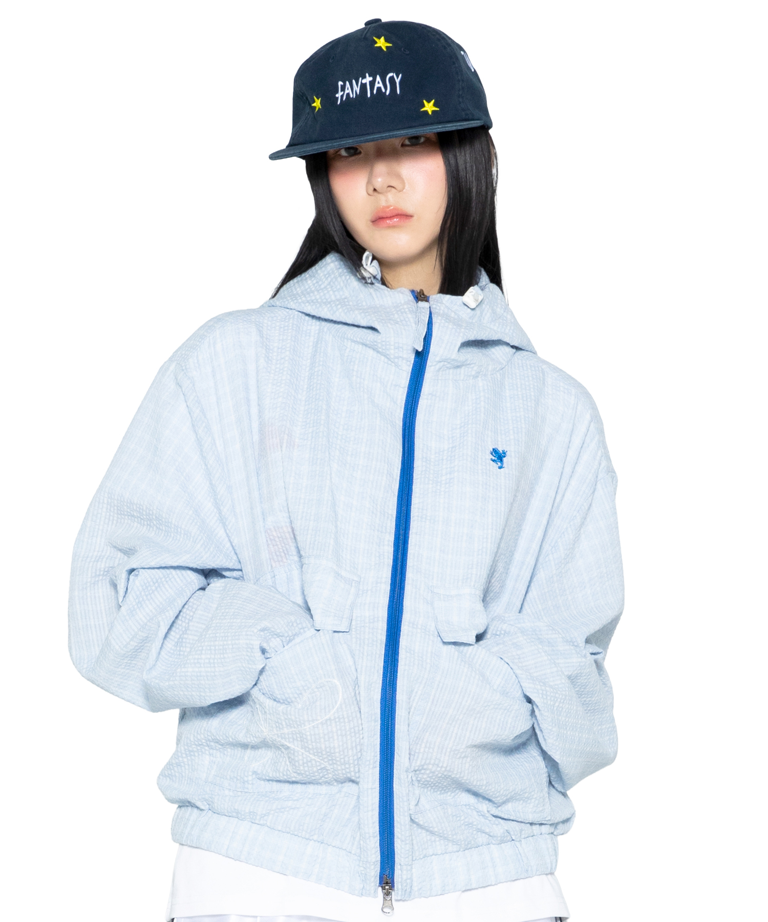 Glac x Zikku GZJ002 Merlin сирсакер клетка ветровка Sky Blue