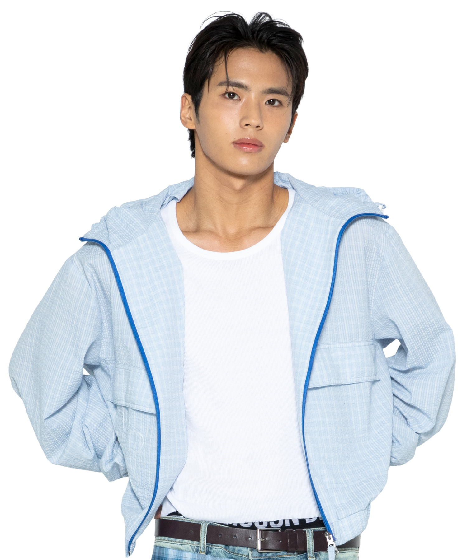 Glac x Zikku GZJ002 Merlin сирсакер клетка ветровка Sky Blue