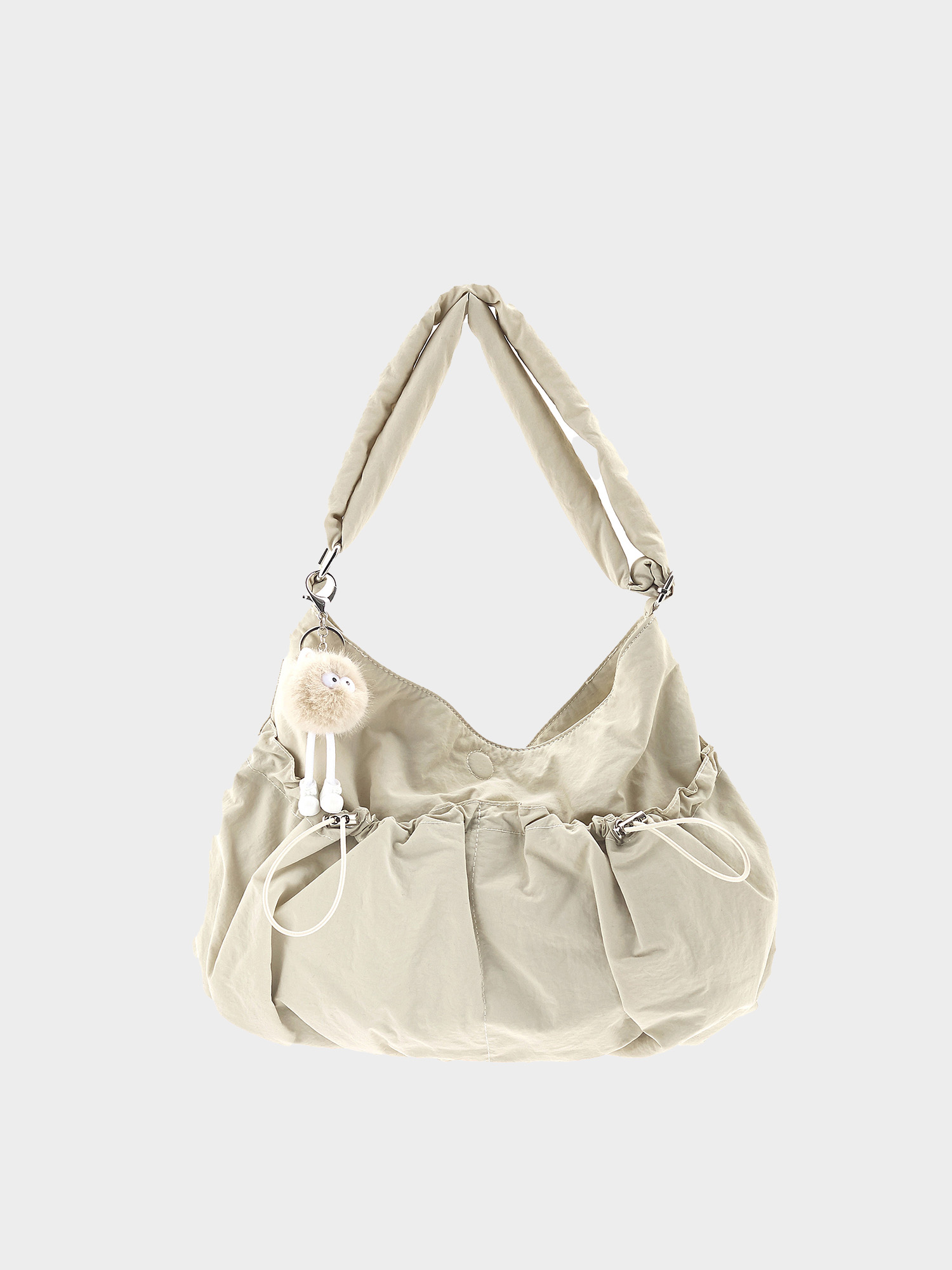 Cozy String Pocket Shoulder Bag_Ivory