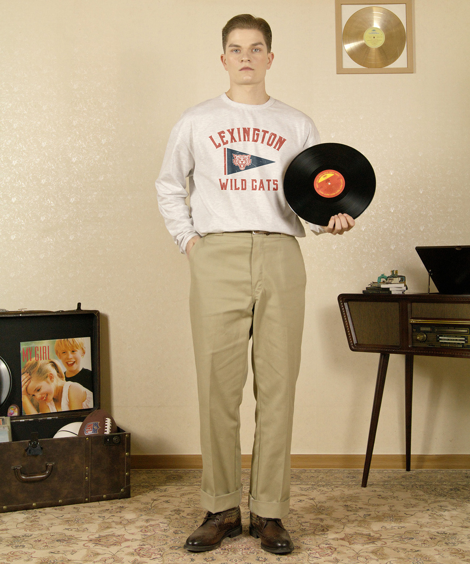 Lexington Wild Cat Vintage белый Melange Semi Over Fit длинный Sleeve