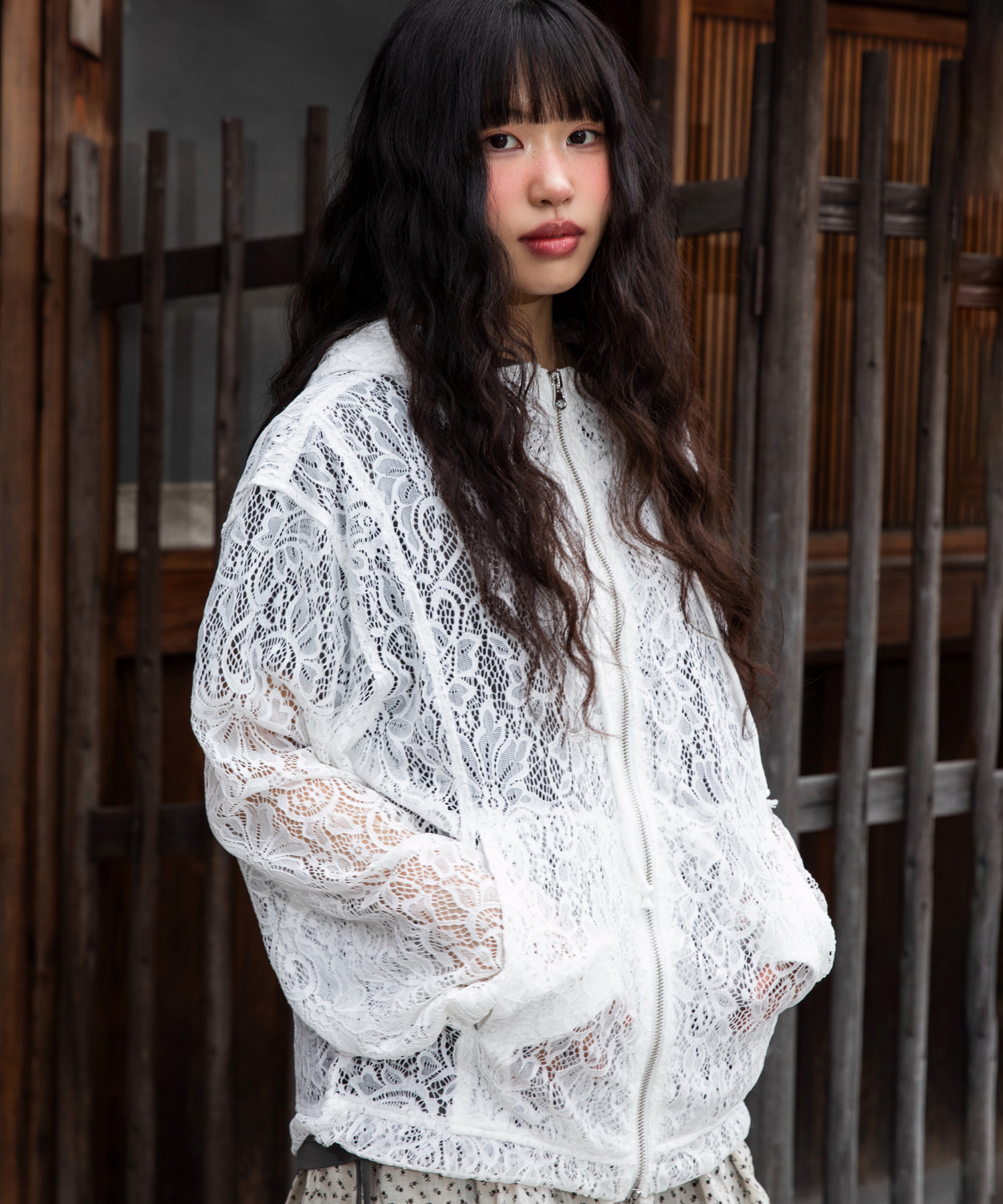 Прозрачная кружевная куртка GZJ001 (WHITE)