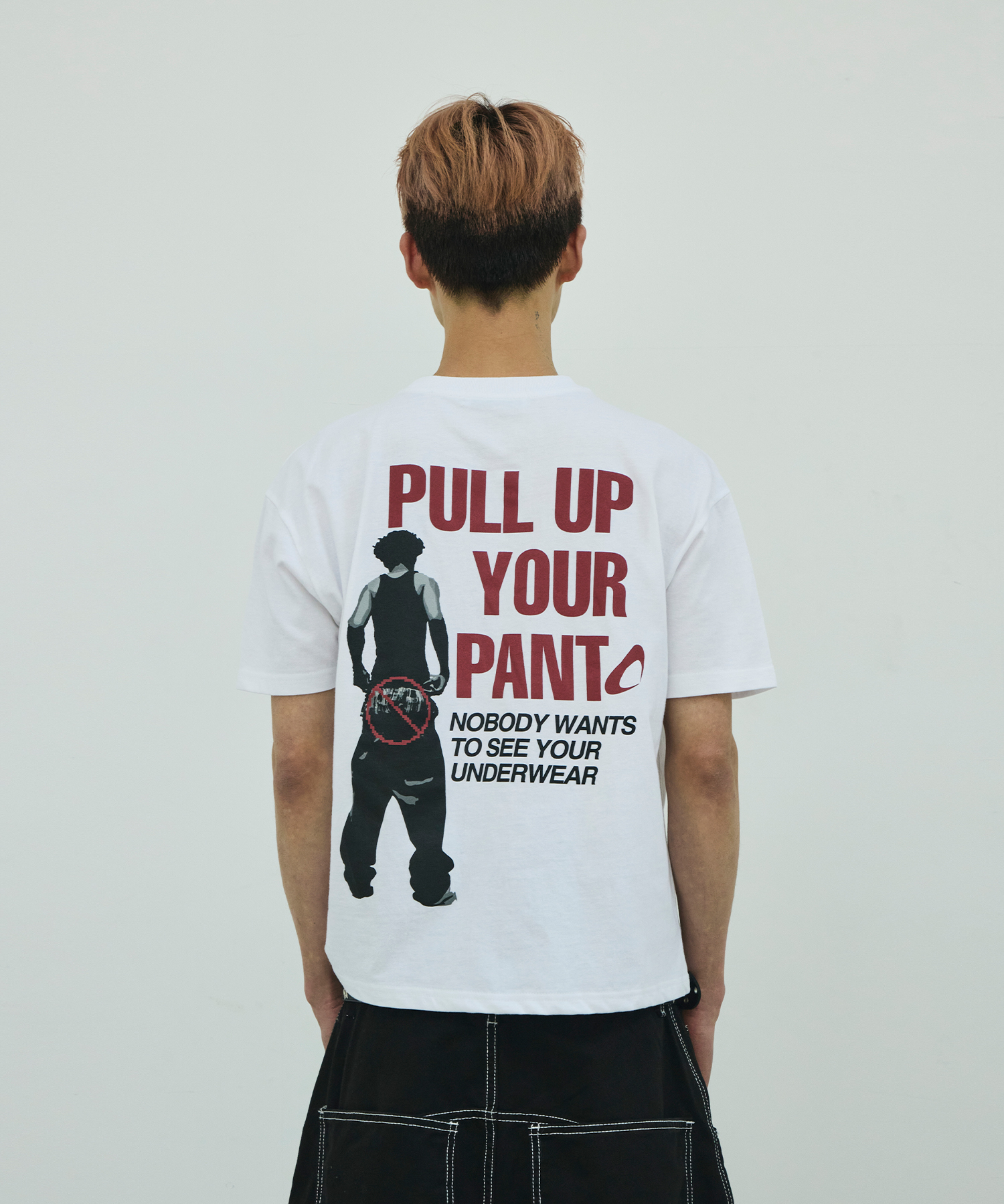 [Ryu Jeong-ran × SKELLY WACK] Кроп-футболка PULL UP [White]