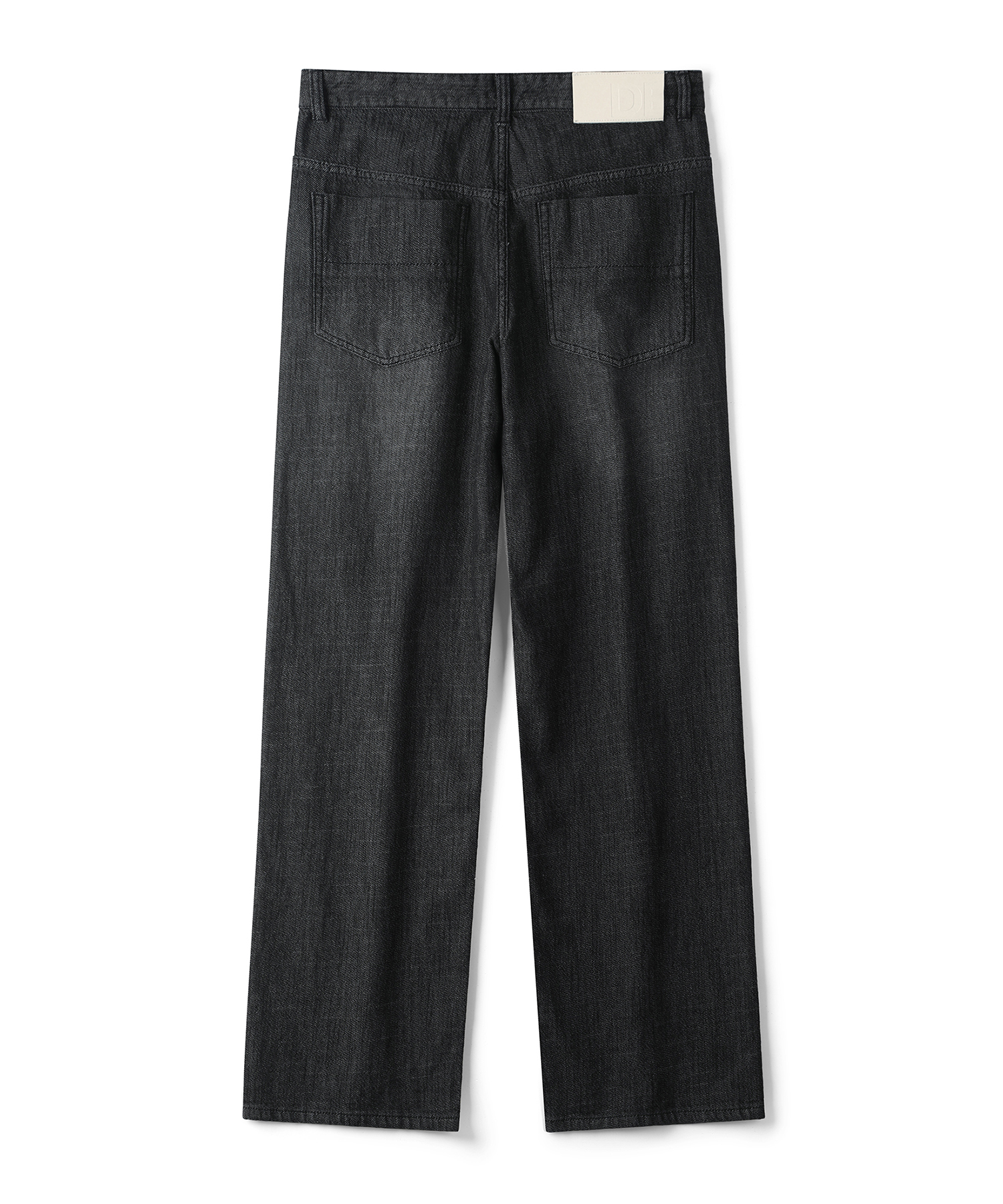Linen Like Mid Rise Wide Jeans DCPT039Black