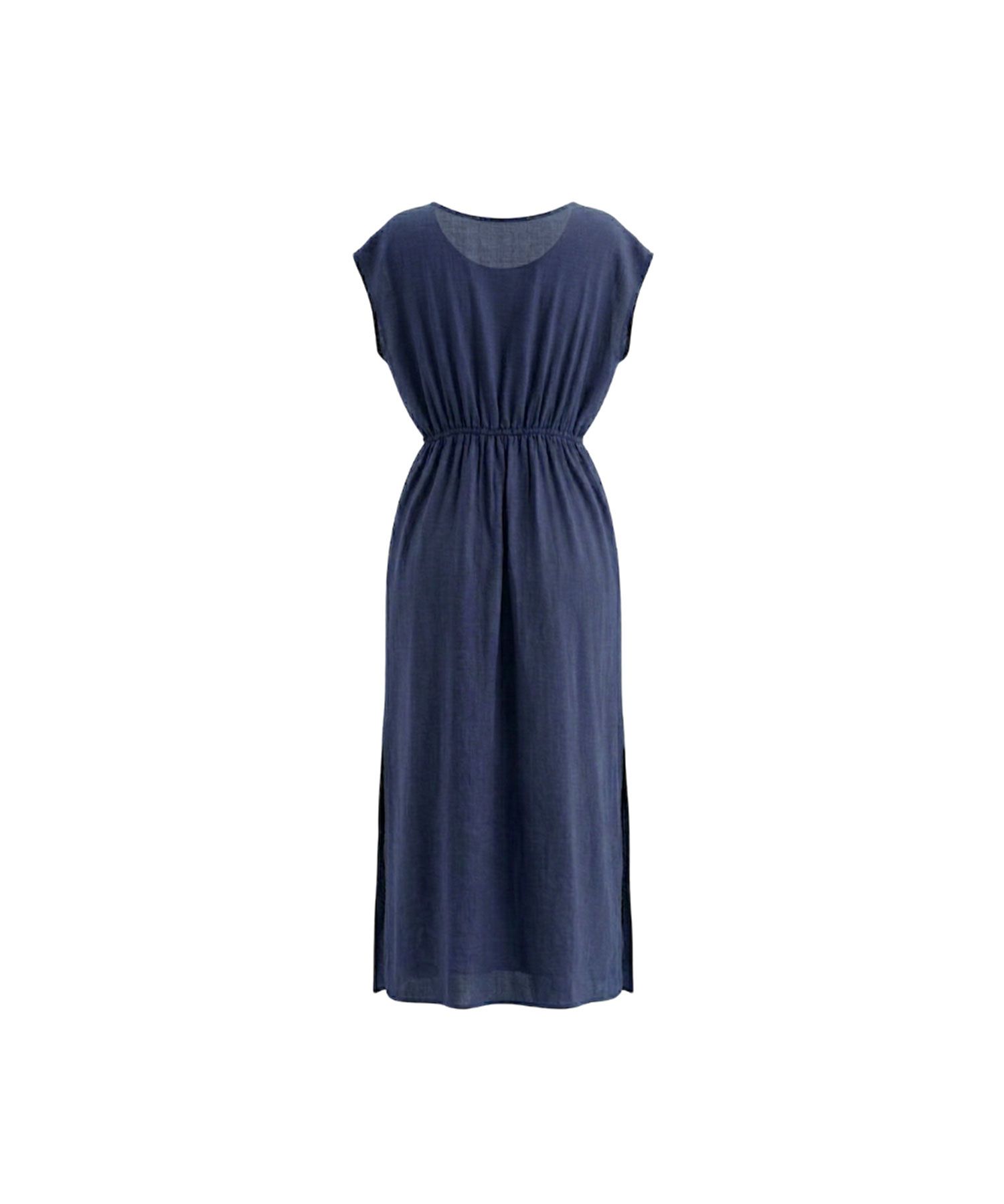 Dace Side Slit Long Dress Coverup - Navy