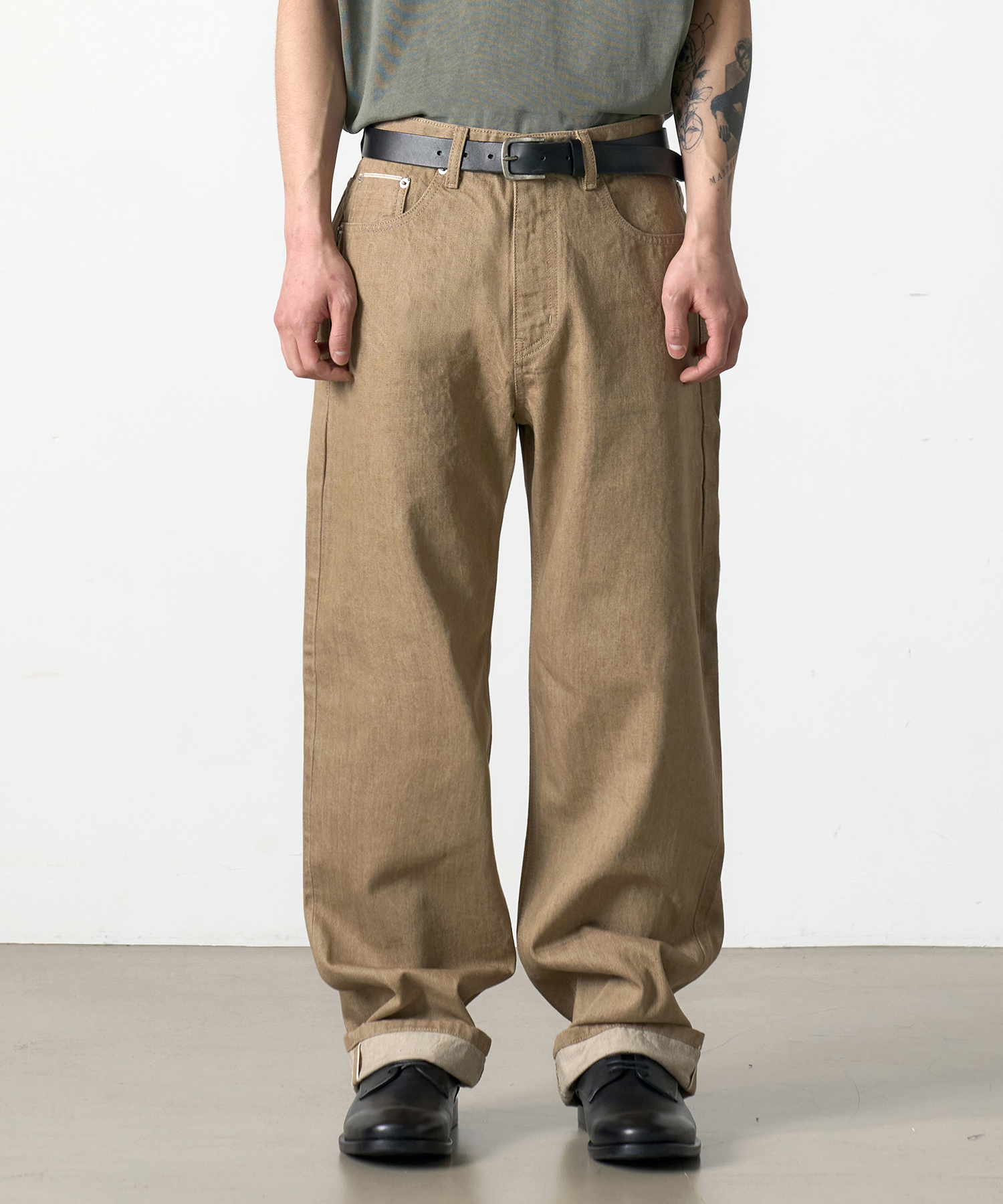 DEN0261 Selvedge Wide Fit (Khaki)