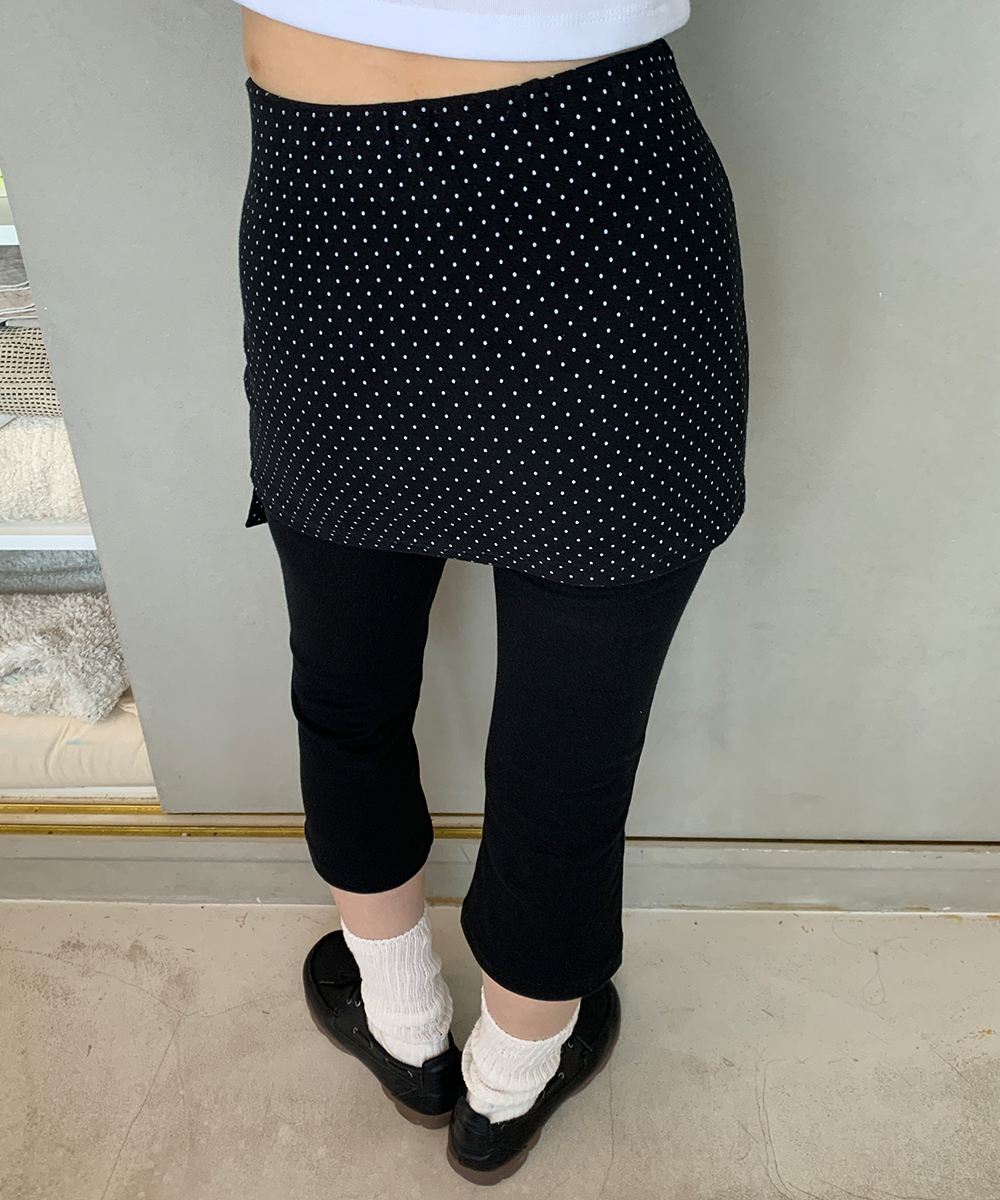 DOT WRAP CAPRI PANTS BLACK