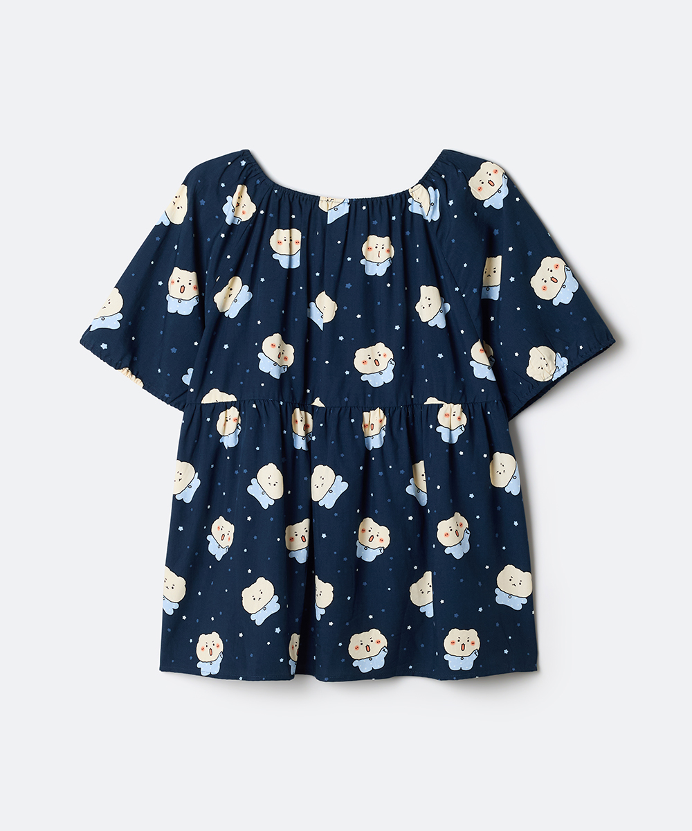 Mangro-Bear пижама с рюшами Navy SPPPG23U08