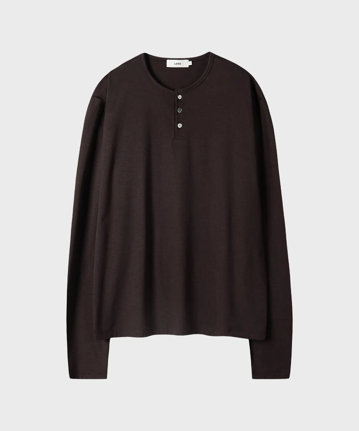 Soft Henley Neck Long Sleeve T-Shirt