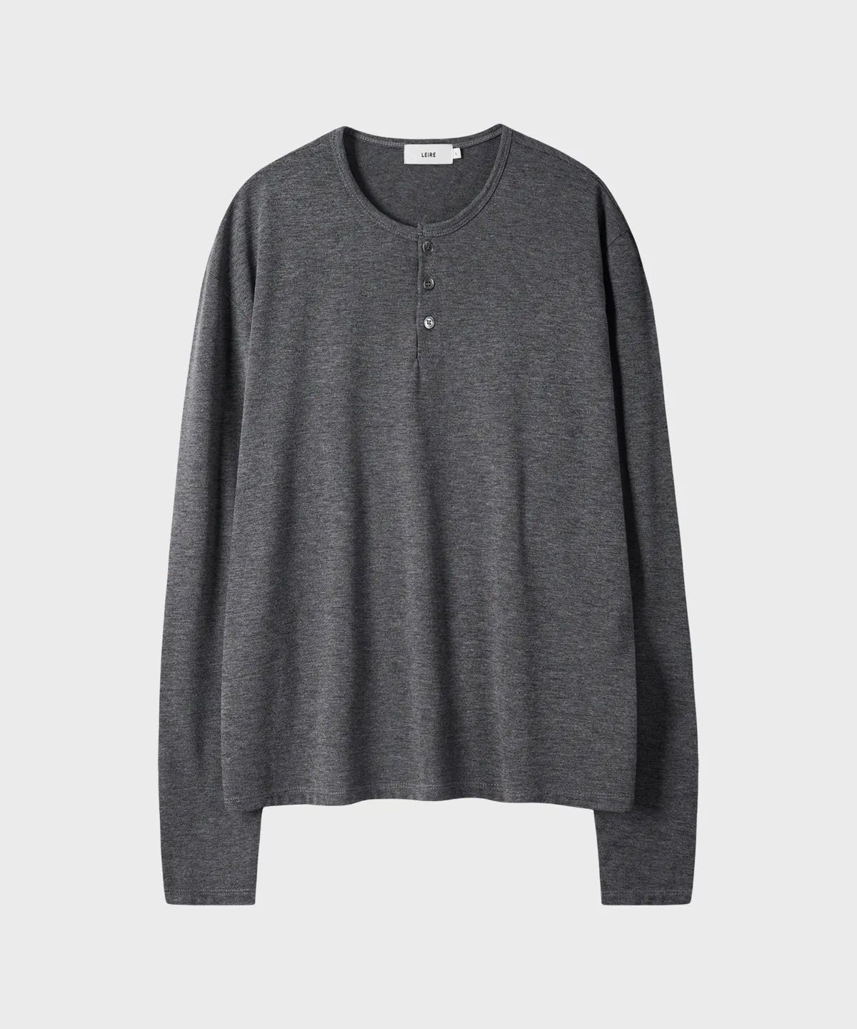 Soft Henley Neck Long Sleeve T-Shirt