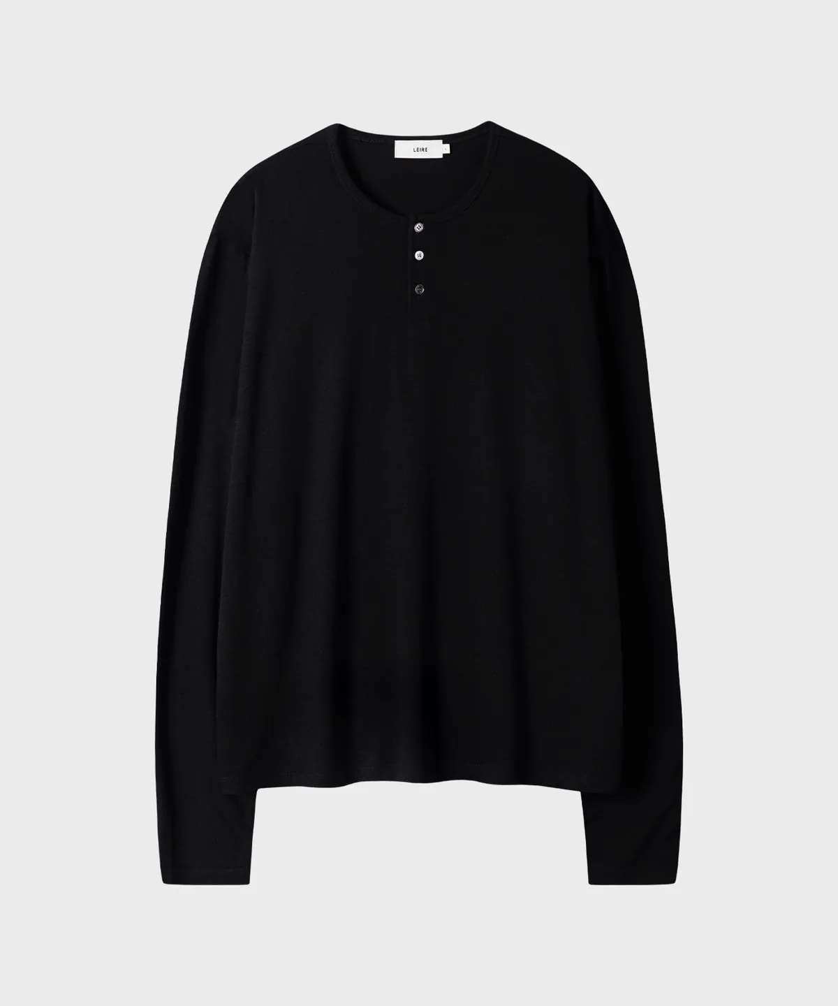 Soft Henley Neck Long Sleeve T-Shirt