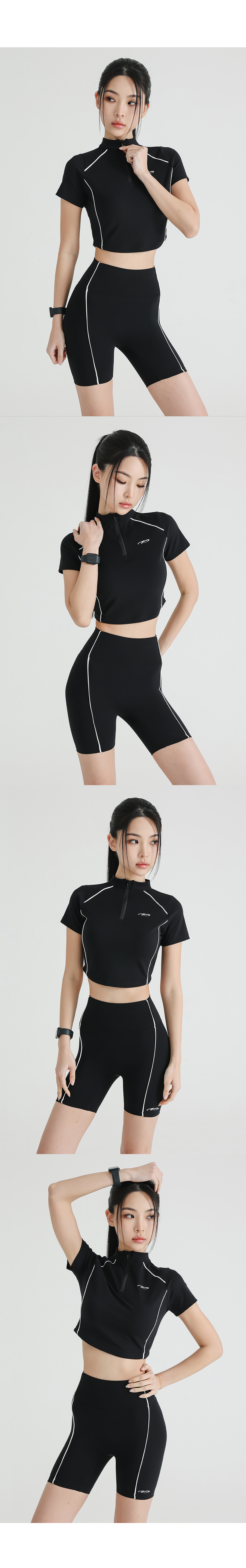 HIGH TENSION PIPING BIKER SHORTS 3.5