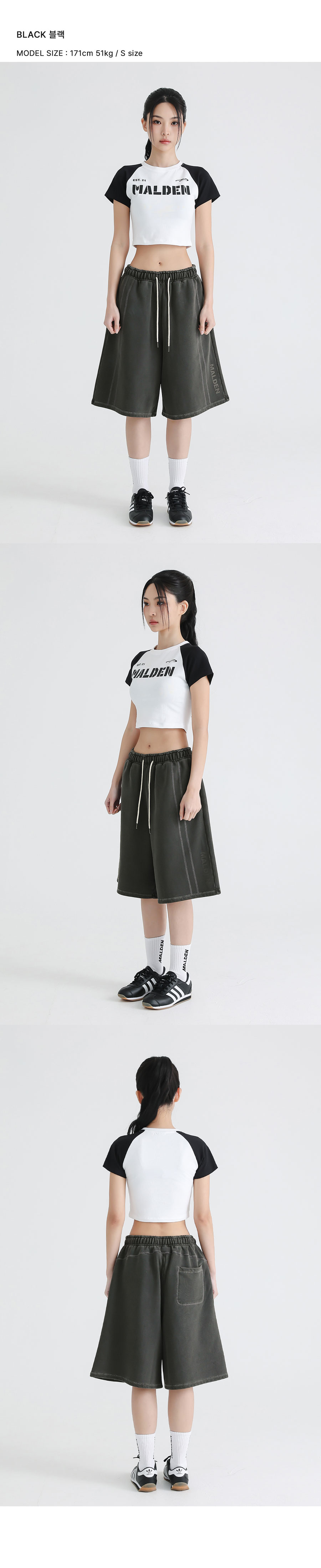 CONTRAST LETTERING CROP T-SHIRT - 3 COLORS