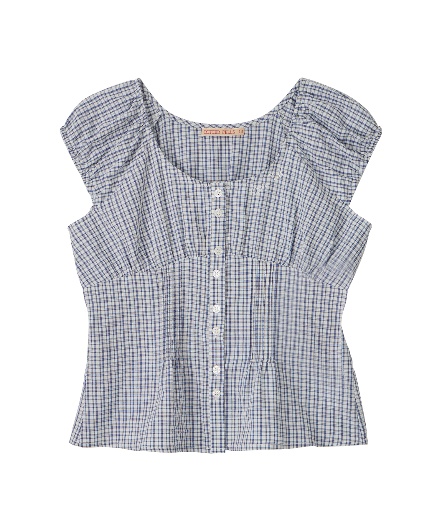 Ivy Puff Cap Blouse-Navy