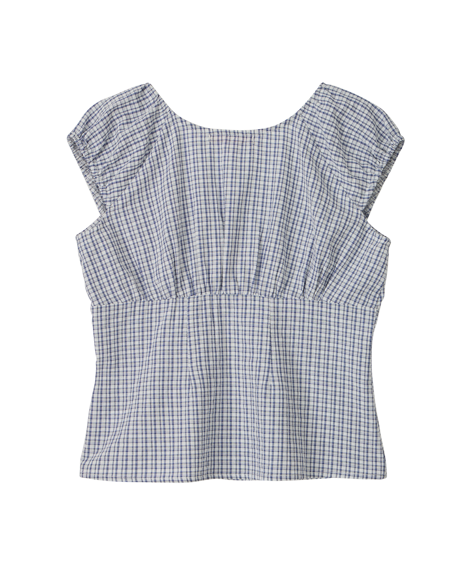 Ivy Puff Cap Blouse-Navy