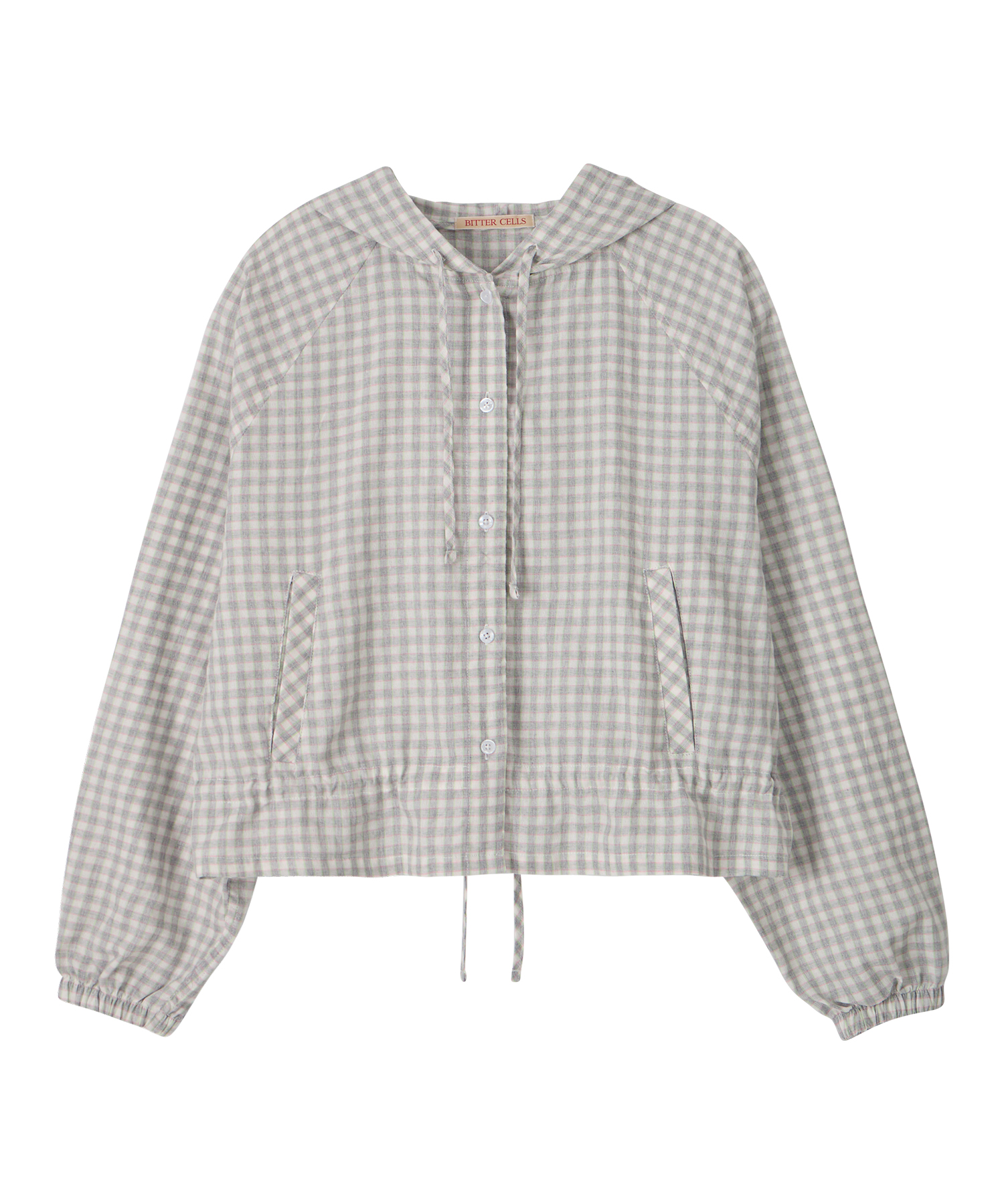 Cindy Hoodie Crop Shirt Jacket-Grey