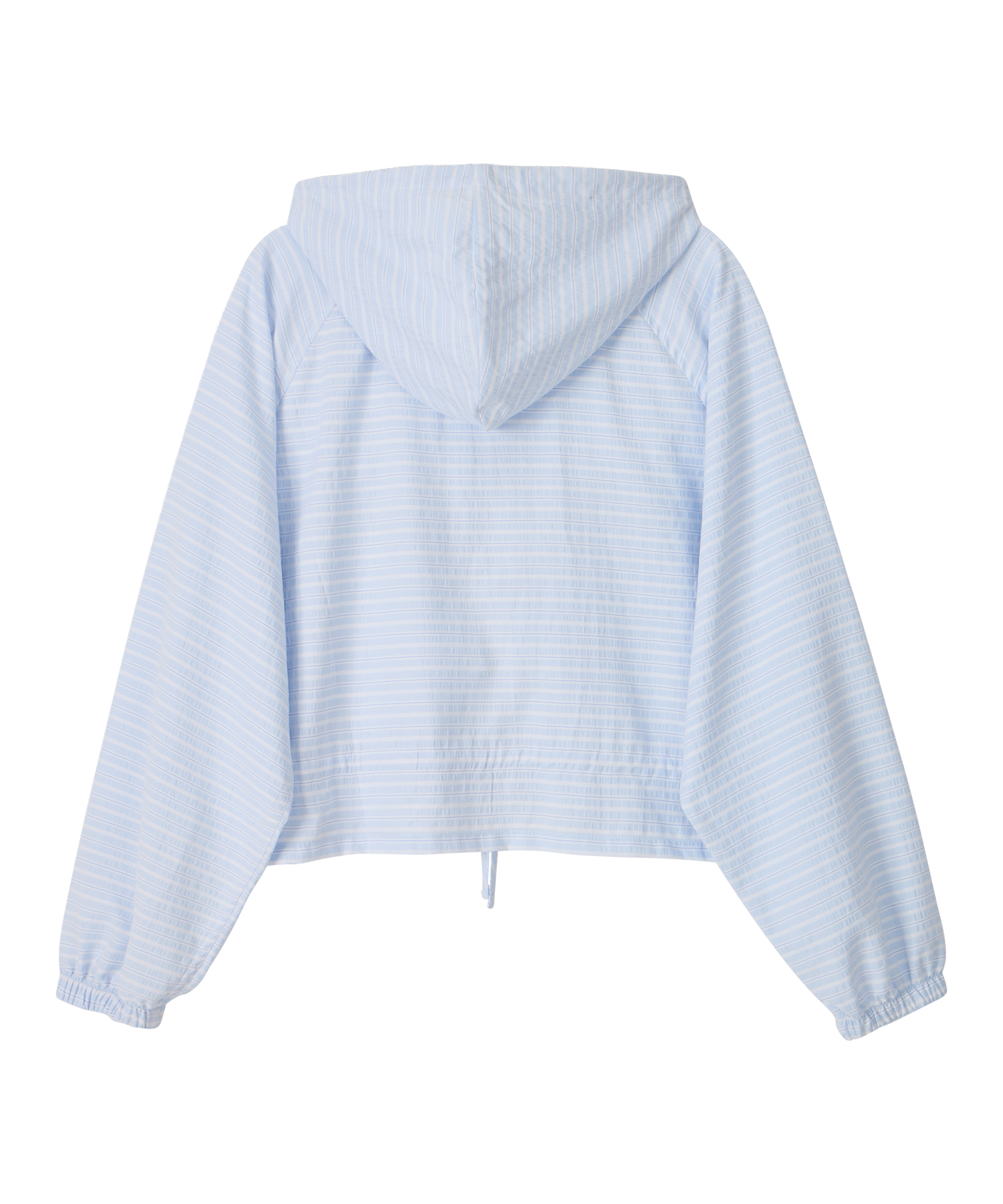 Cindy Hoodie Crop Shirt Jacket-Light Blue