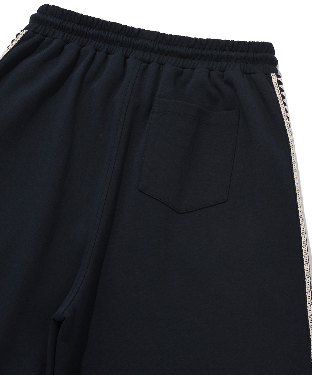 премиум Side вышитые Line Широкие Track брюки[NAVY]