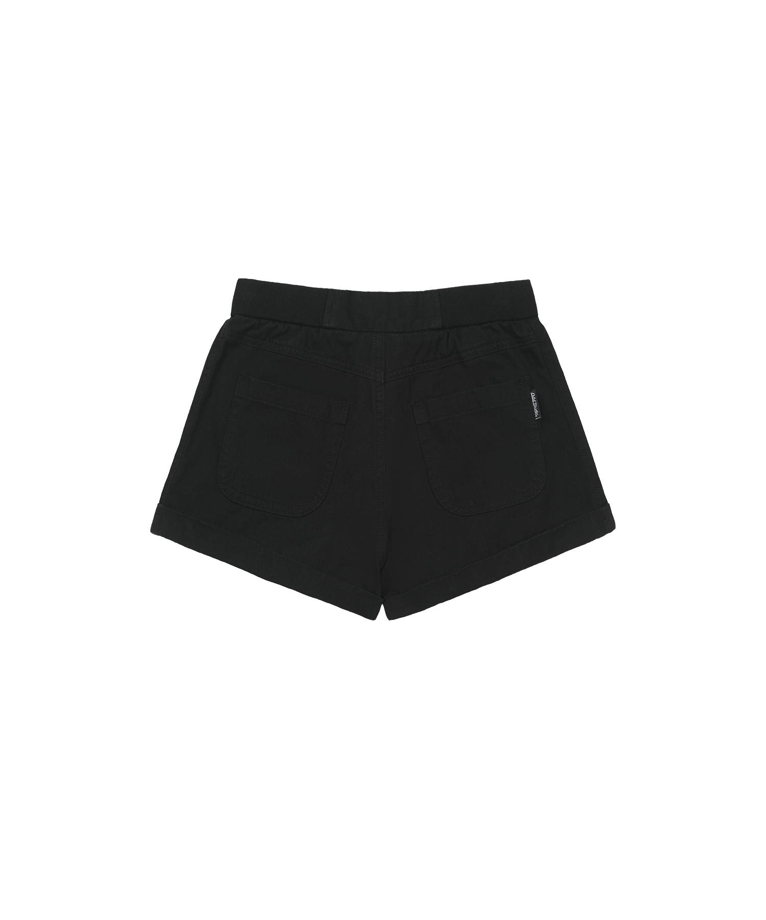 Vintage Rolled-up Cotton Shorts - BLACK