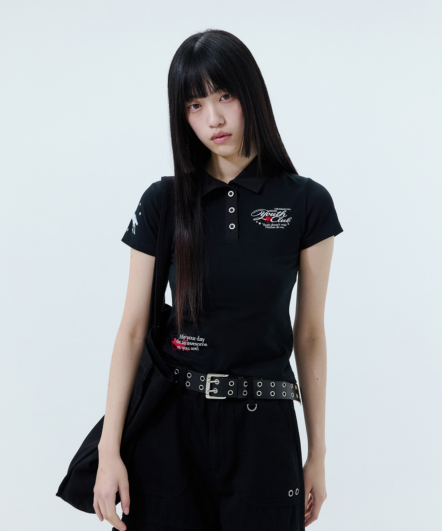 Kitsch Graphic Collared Shirt - BLACK