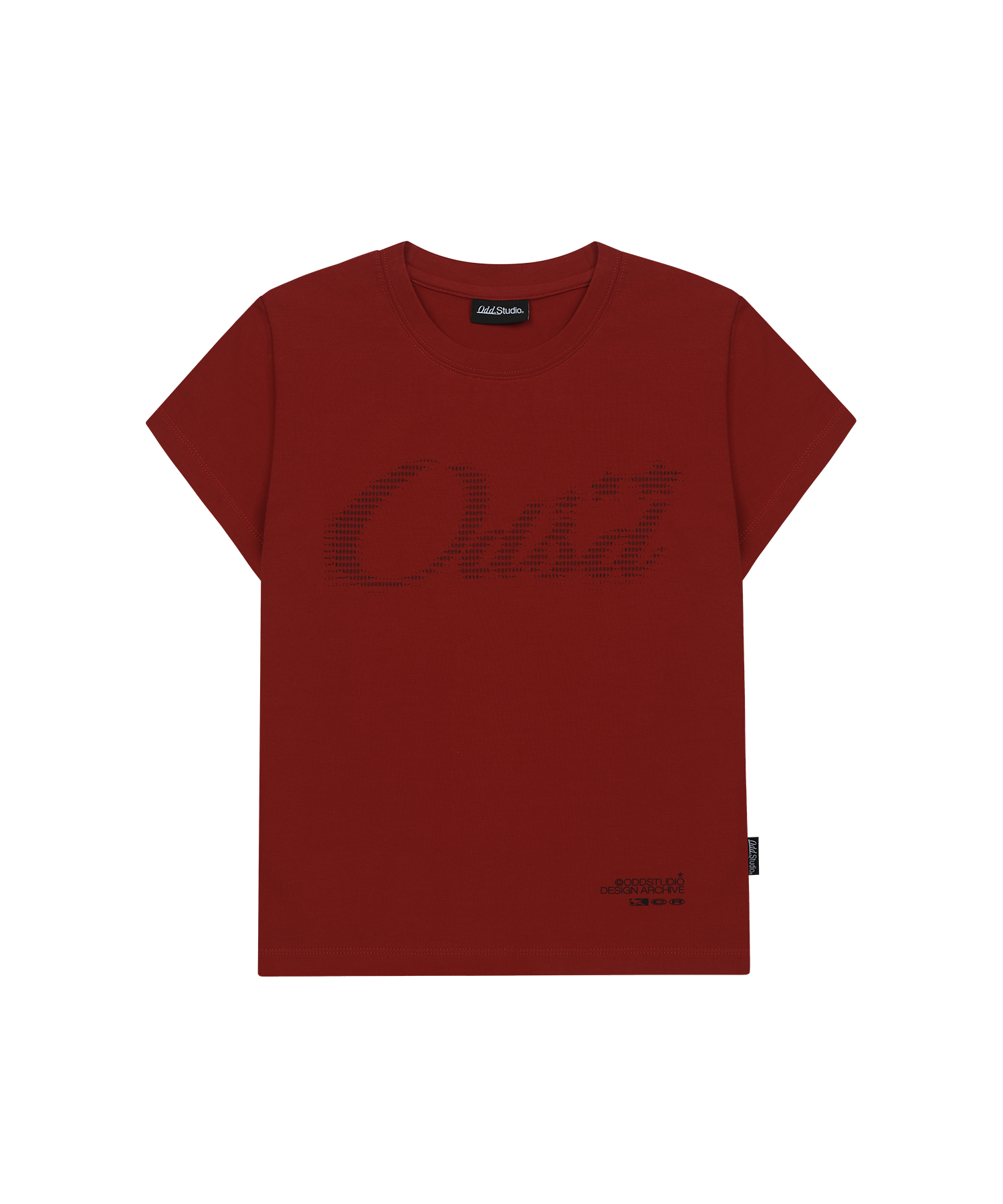 Odsd Ascii Cap Sleeve T-shirt - MAROON RED