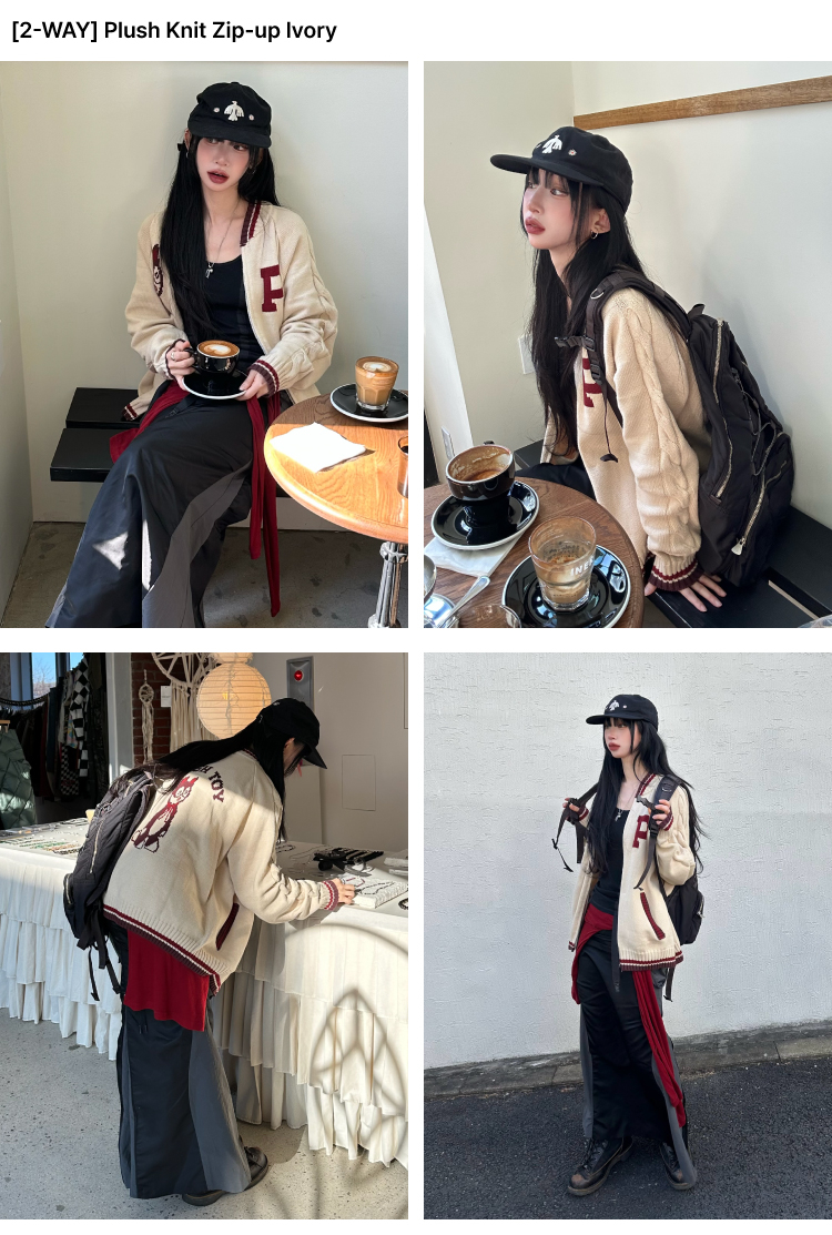 2-WAY KNIT ZIP-UP - 3 COLORS AS SHOWN