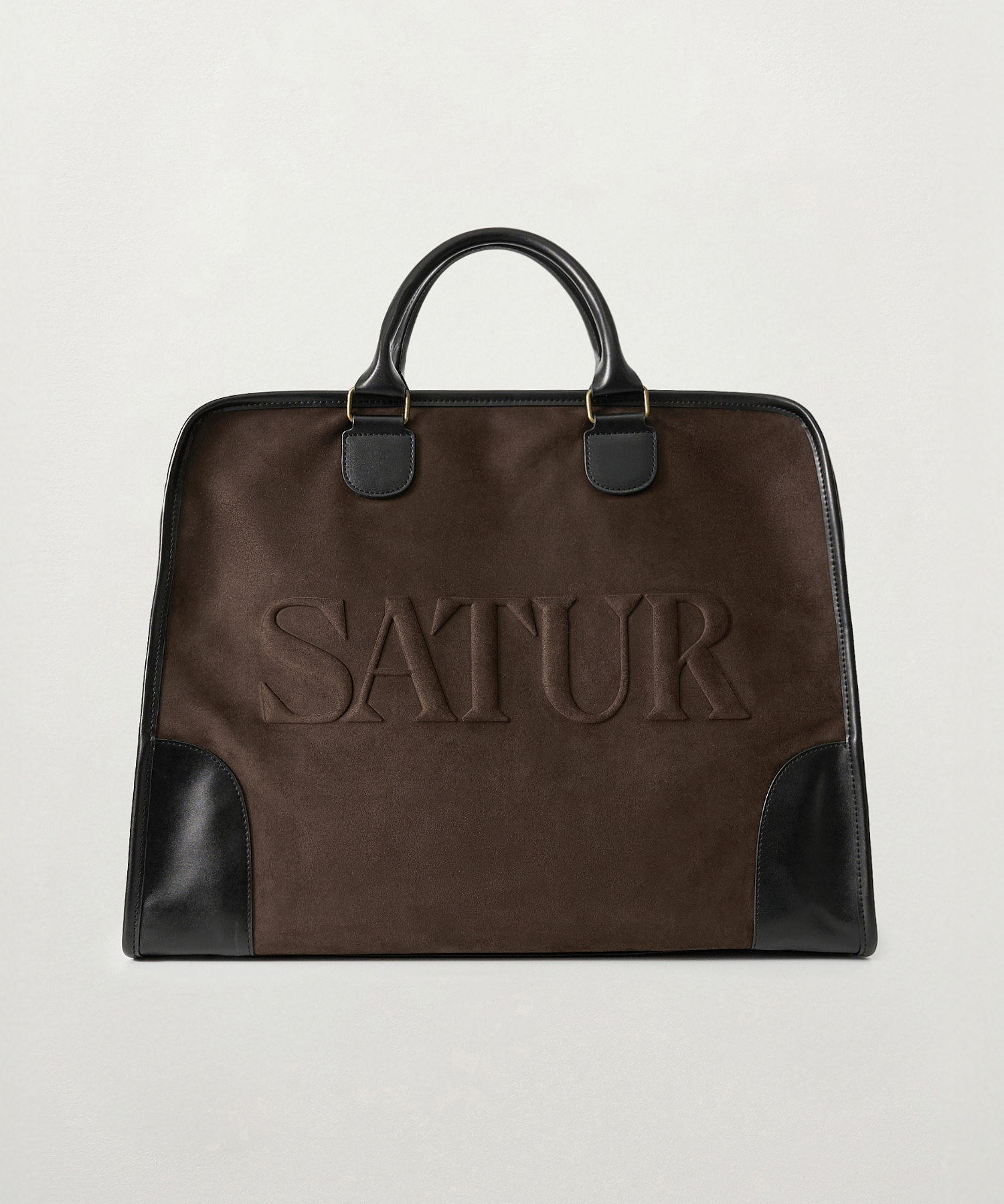 Verona Synthetic Suede Big Boston Bag Dark Brown