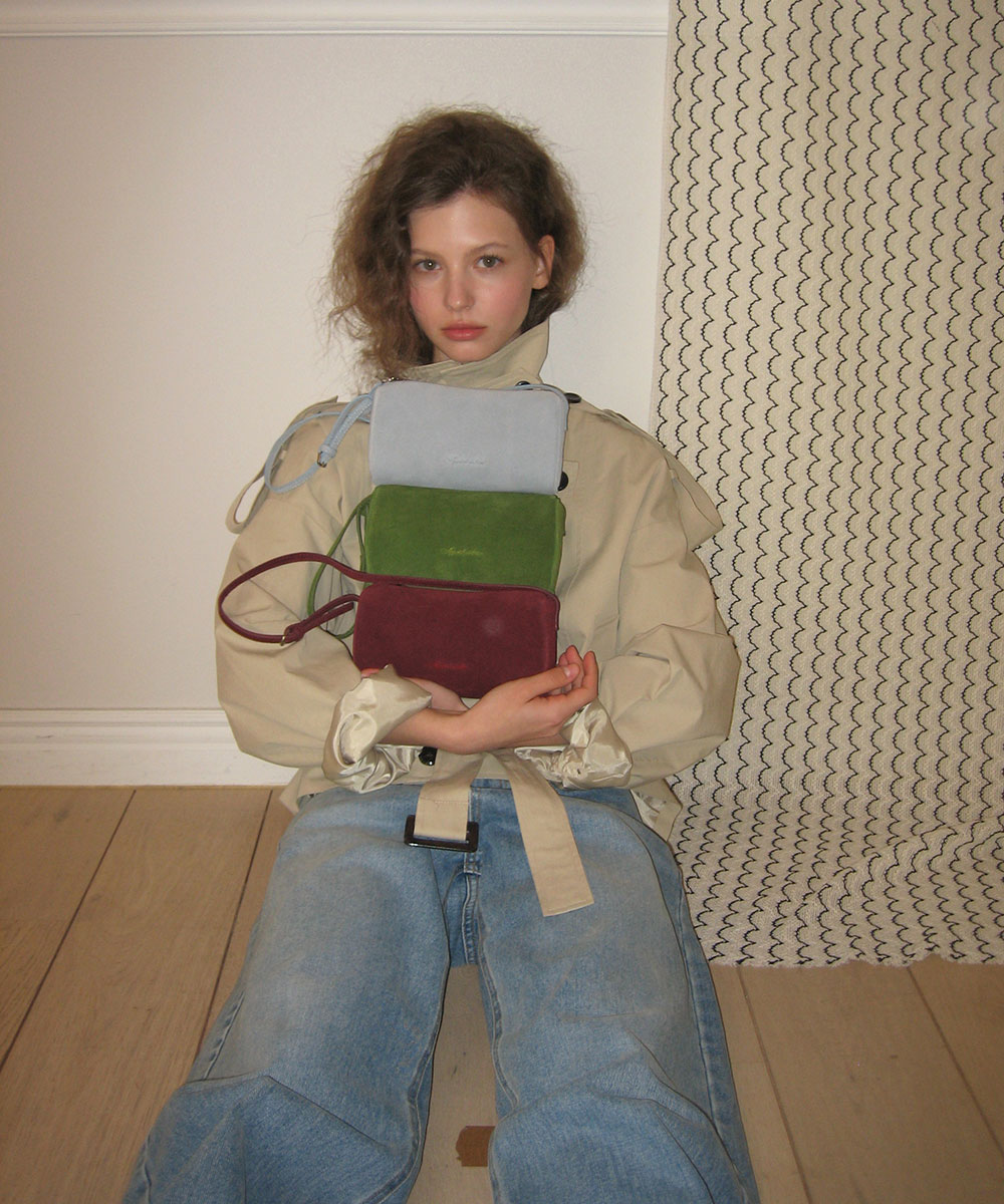 Kelly suede bag - Burgundy