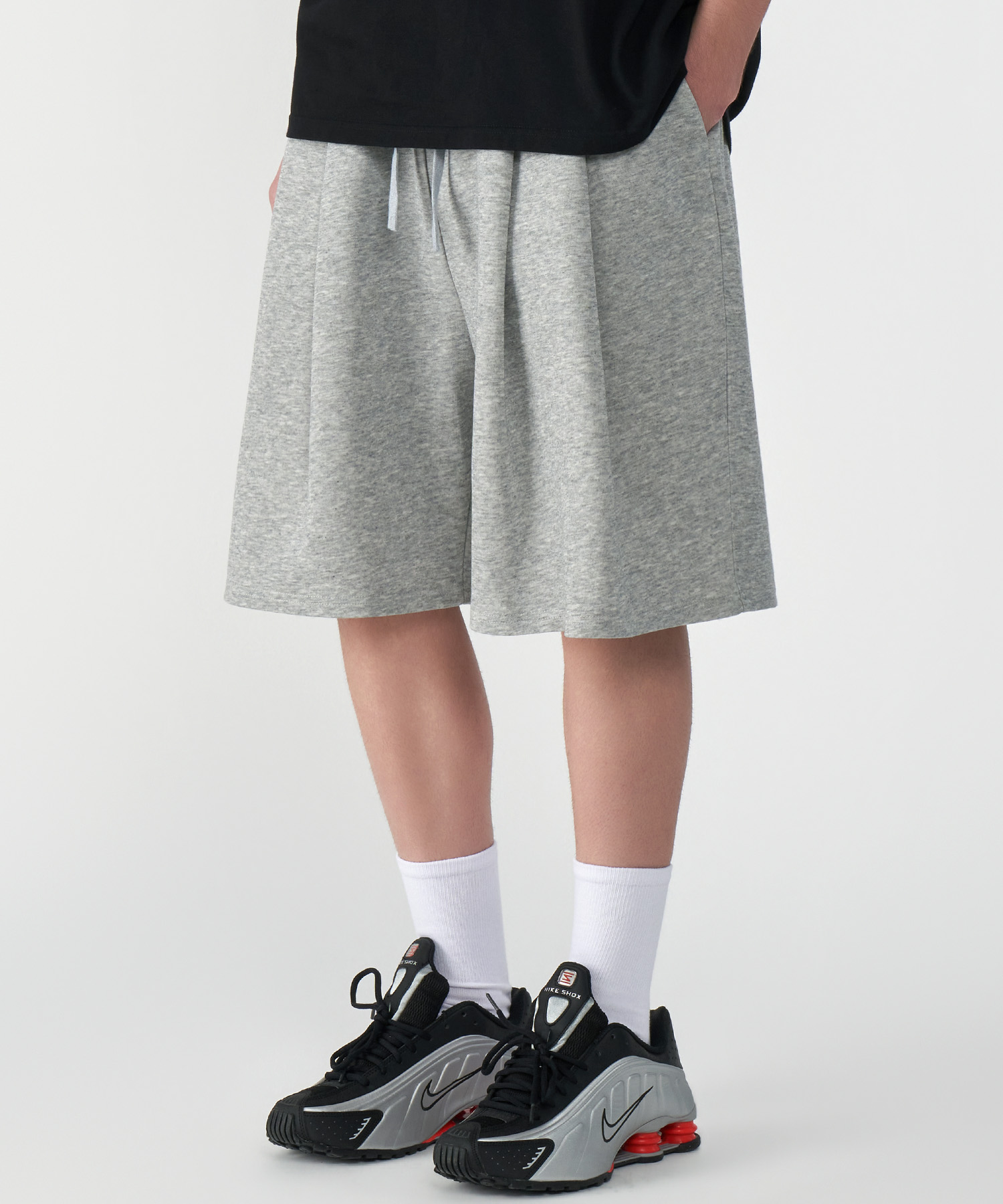 Bermuda Two Tuck Широкие Banding Sweat брюки 2 COLOR