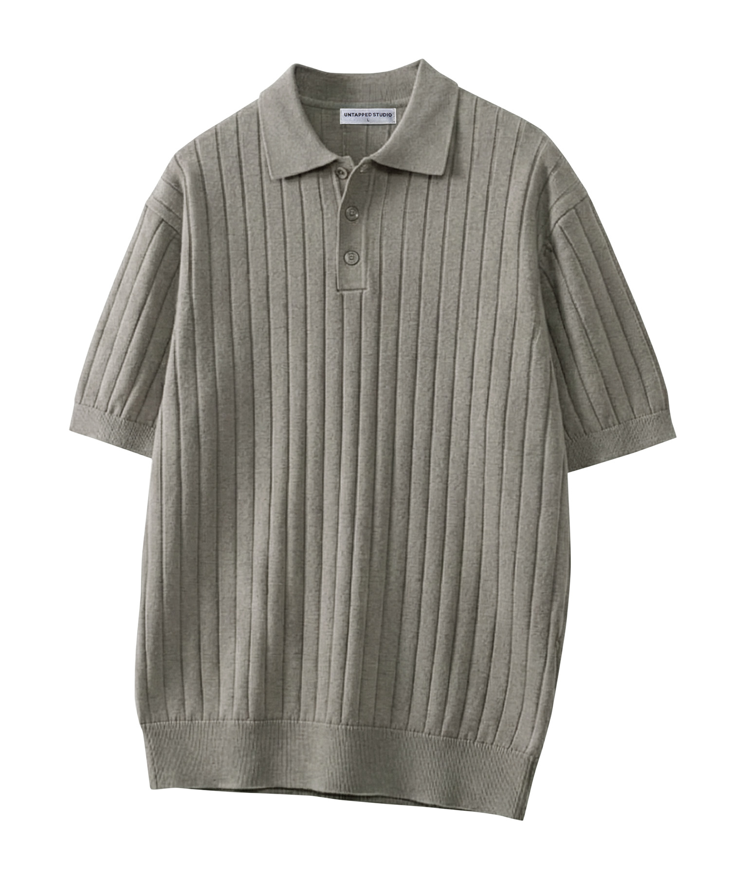 Washable Cool Cotton Рифлёный С короткими рукавами Воротниковое вязаное 5COLOR