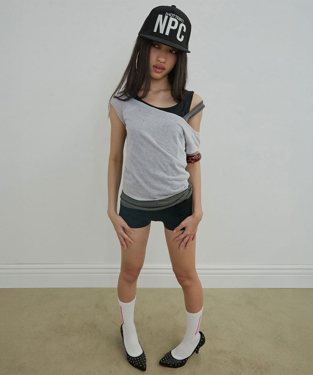 Lazy Sleeveless Layeкрасный Tee Pale серый