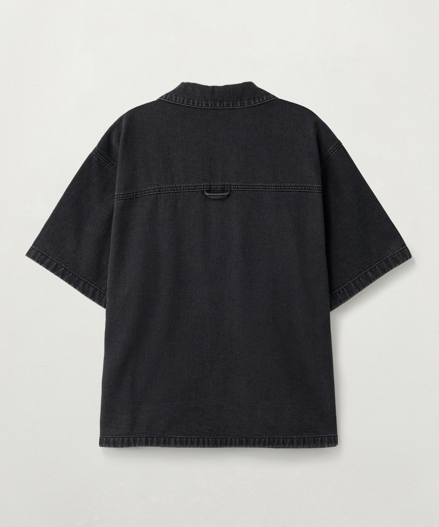 Open Воротник Half Denim Рубашка чёрный
