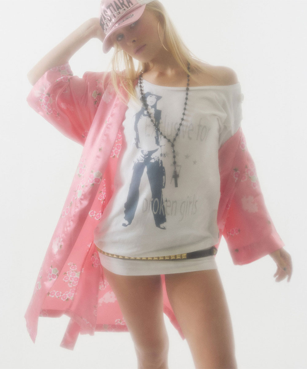 Broken Girls Roll Up Tee Dirty белый