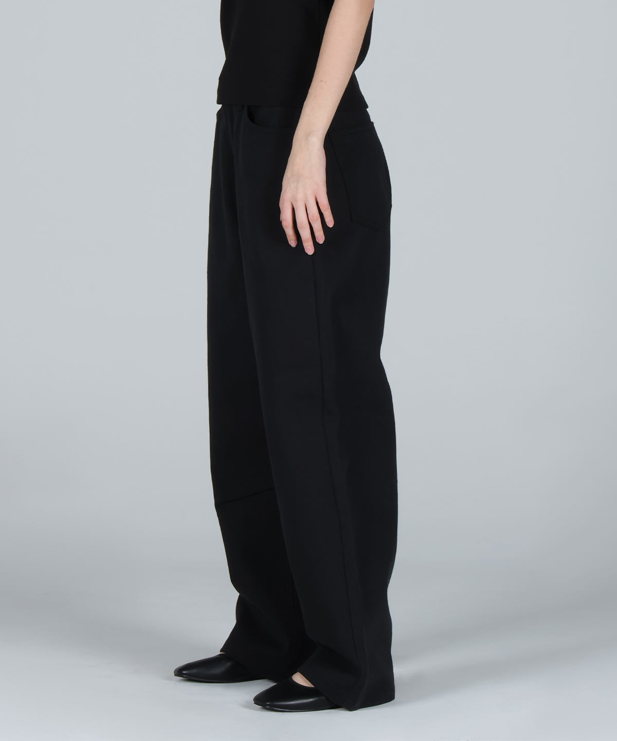 Широкие хлопковые брюки Curved_Black