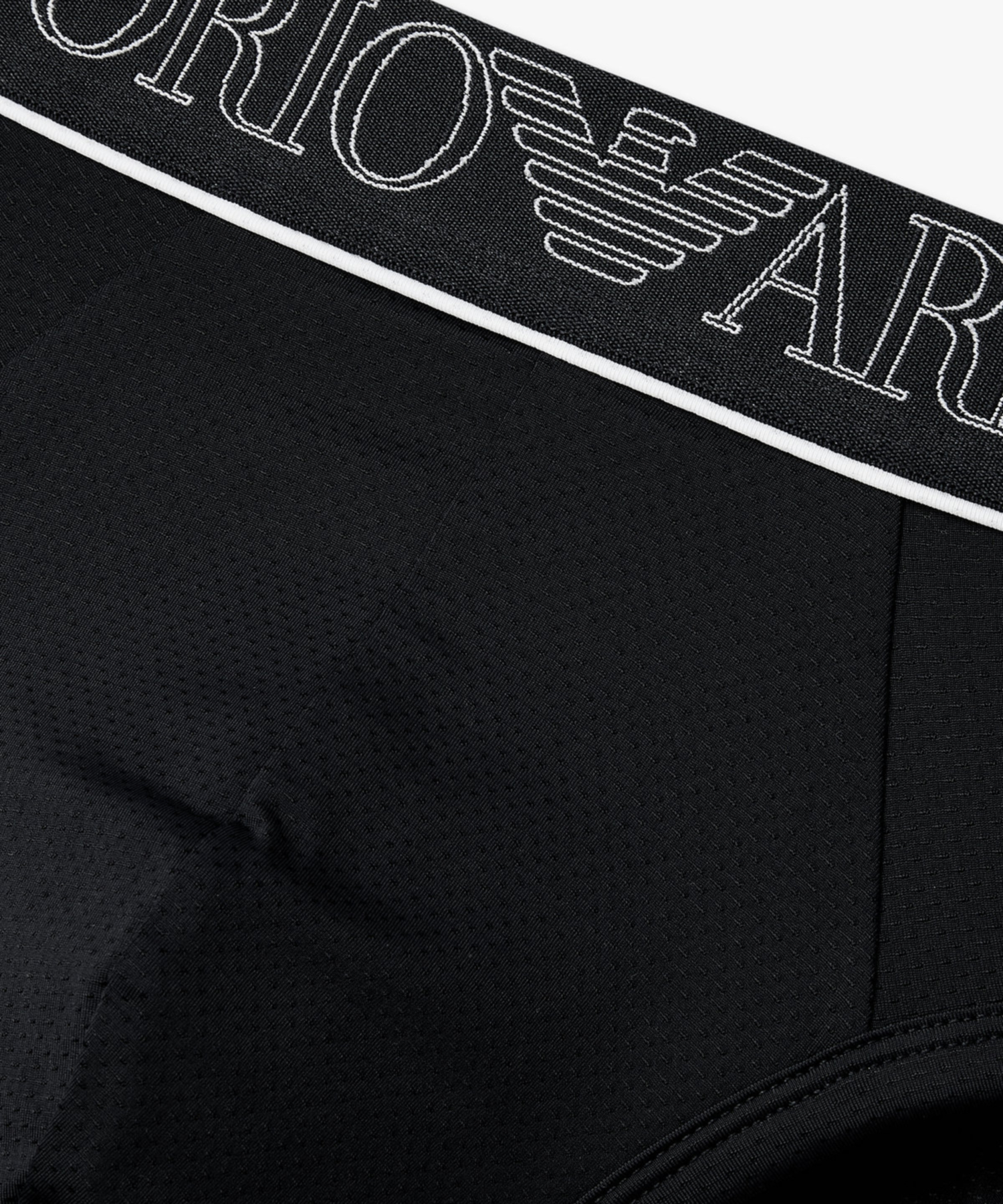EMPORIO ARMANI UNDERWEAR мужские сетчатые брифы с логотипом_Black 0816111027