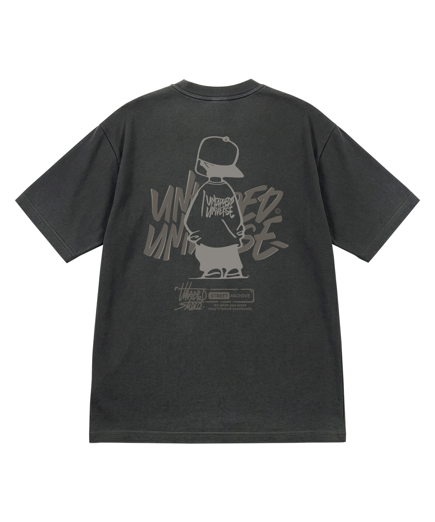 URBAN KID GRAPHIC Pure Cotton Pigment Oversized Fit Short-Sleeved T-Shirt 5COLOR