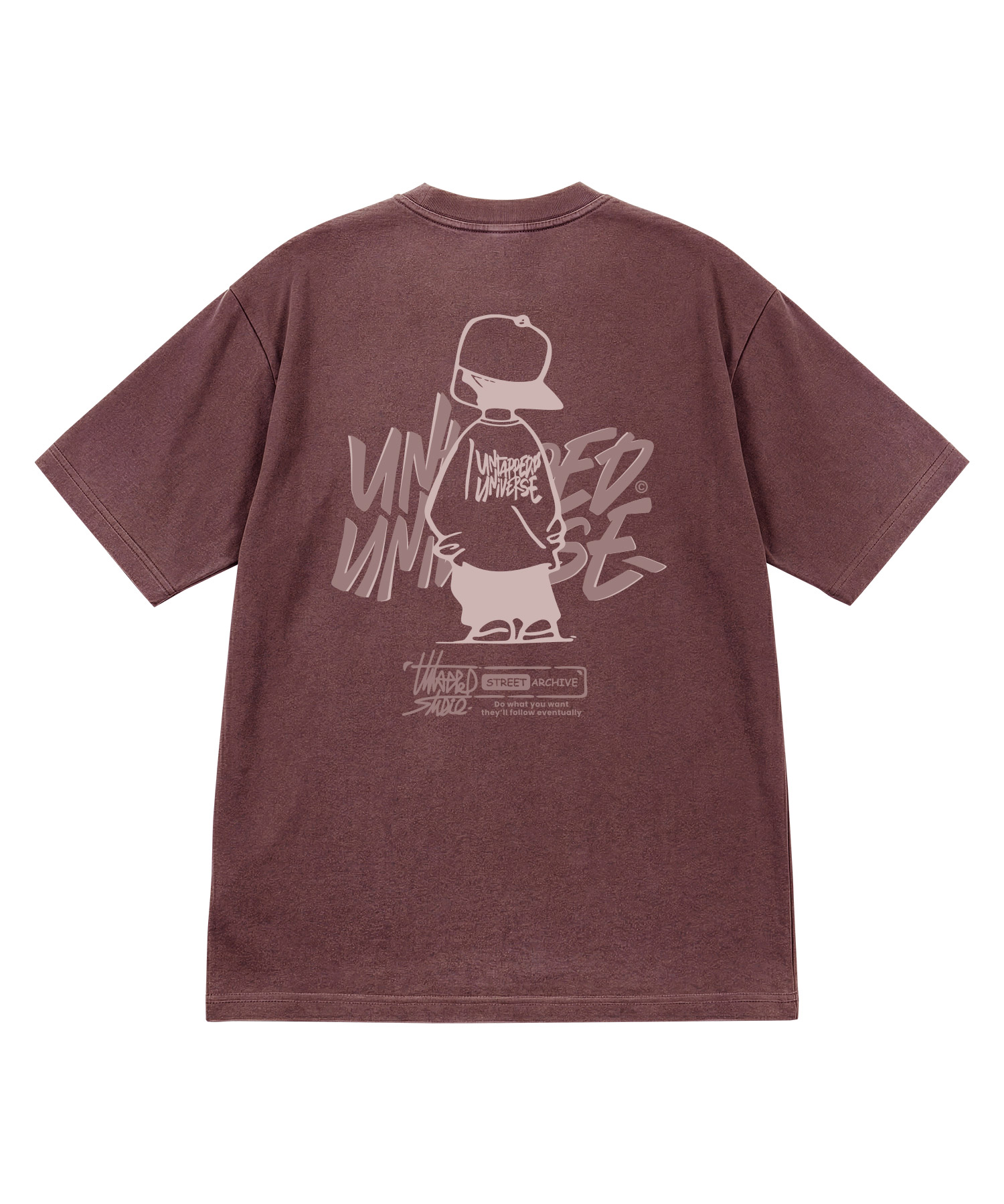 URBAN KID GRAPHIC Pure Cotton Pigment Oversized Fit Short-Sleeved T-Shirt 5COLOR
