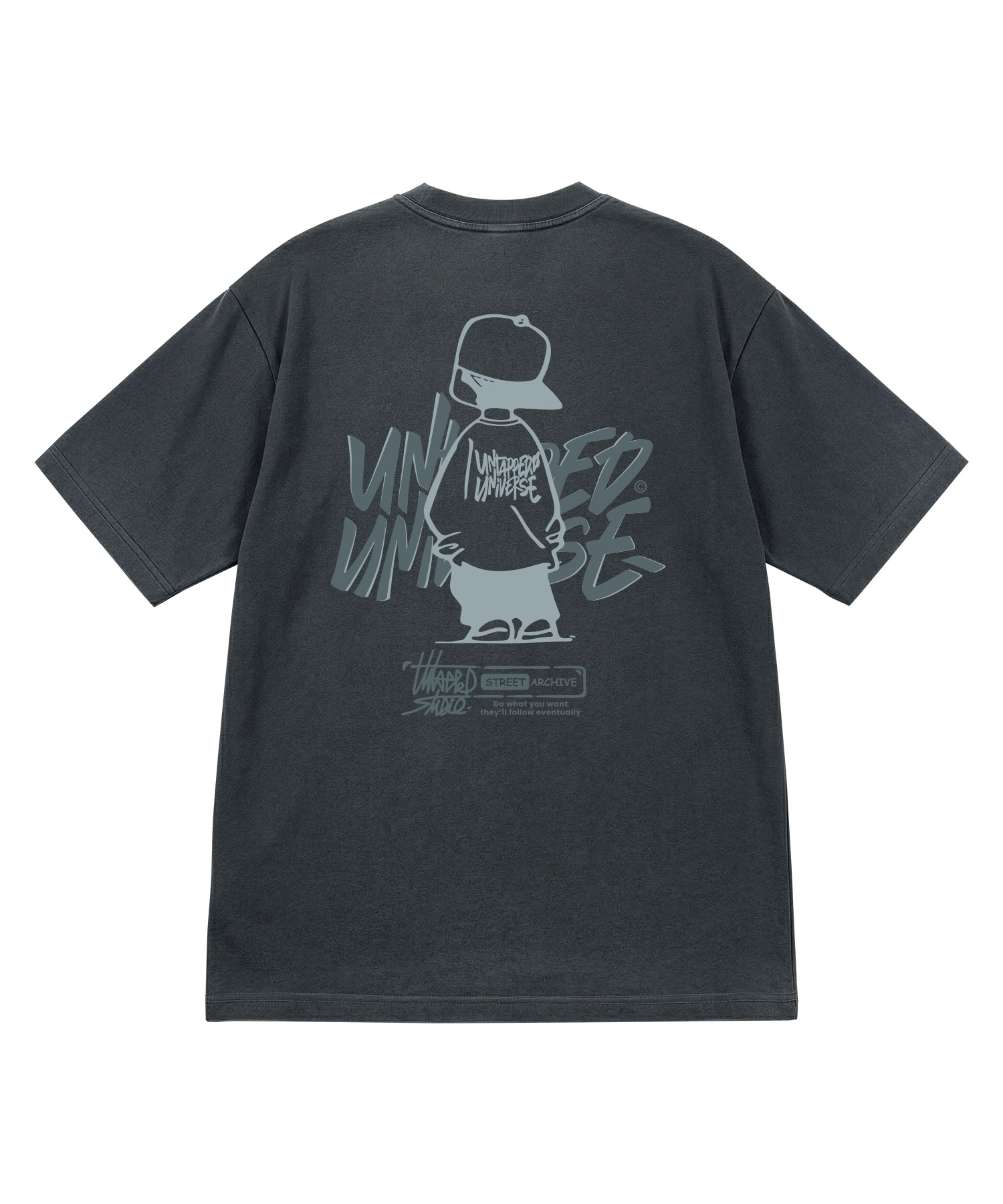 URBAN KID GRAPHIC Pure Cotton Pigment Oversized Fit Short-Sleeved T-Shirt 5COLOR